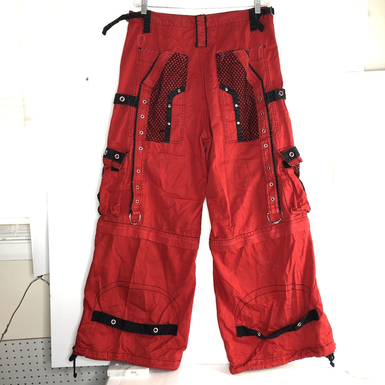 Tripp NYC Tripp NYC Y2K Baggy Bondage Red Pants L Convertible Grunge Size US 36 / EU 52 - 8 Thumbnail