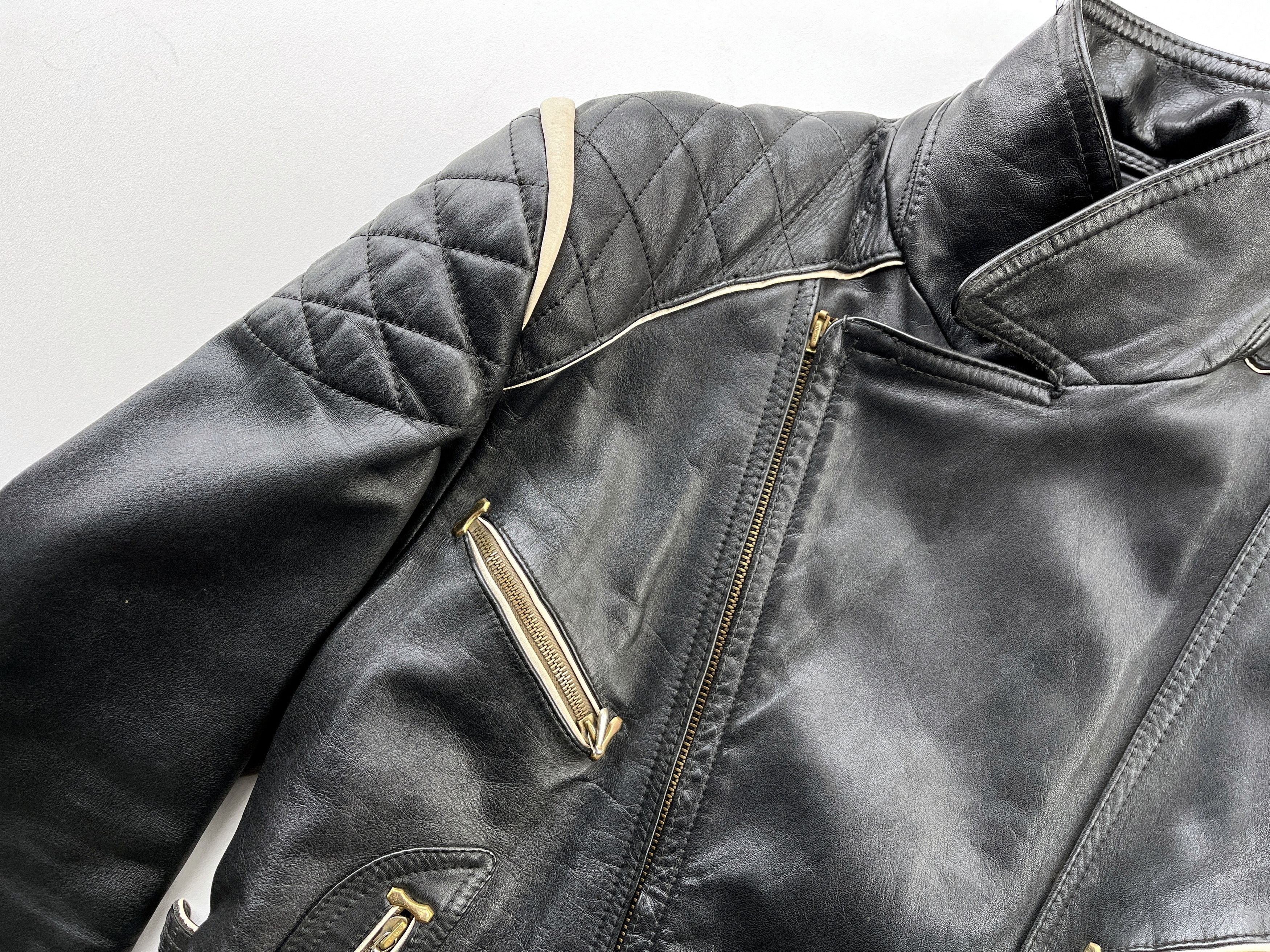 Vintage German Motorcycle Leather Jacket 1960's Size US L / EU 52-54 / 3 - 6 Thumbnail