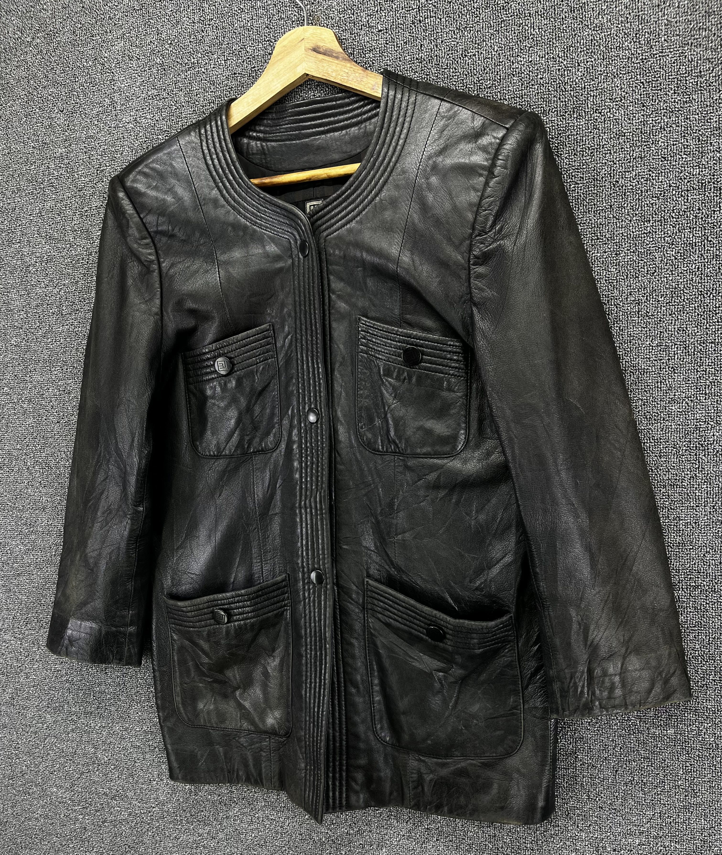 Balmain Vintage Pierre Balmain Luxury Button Up Leather Jacket Size L / US 10 / IT 46 - 3 Thumbnail