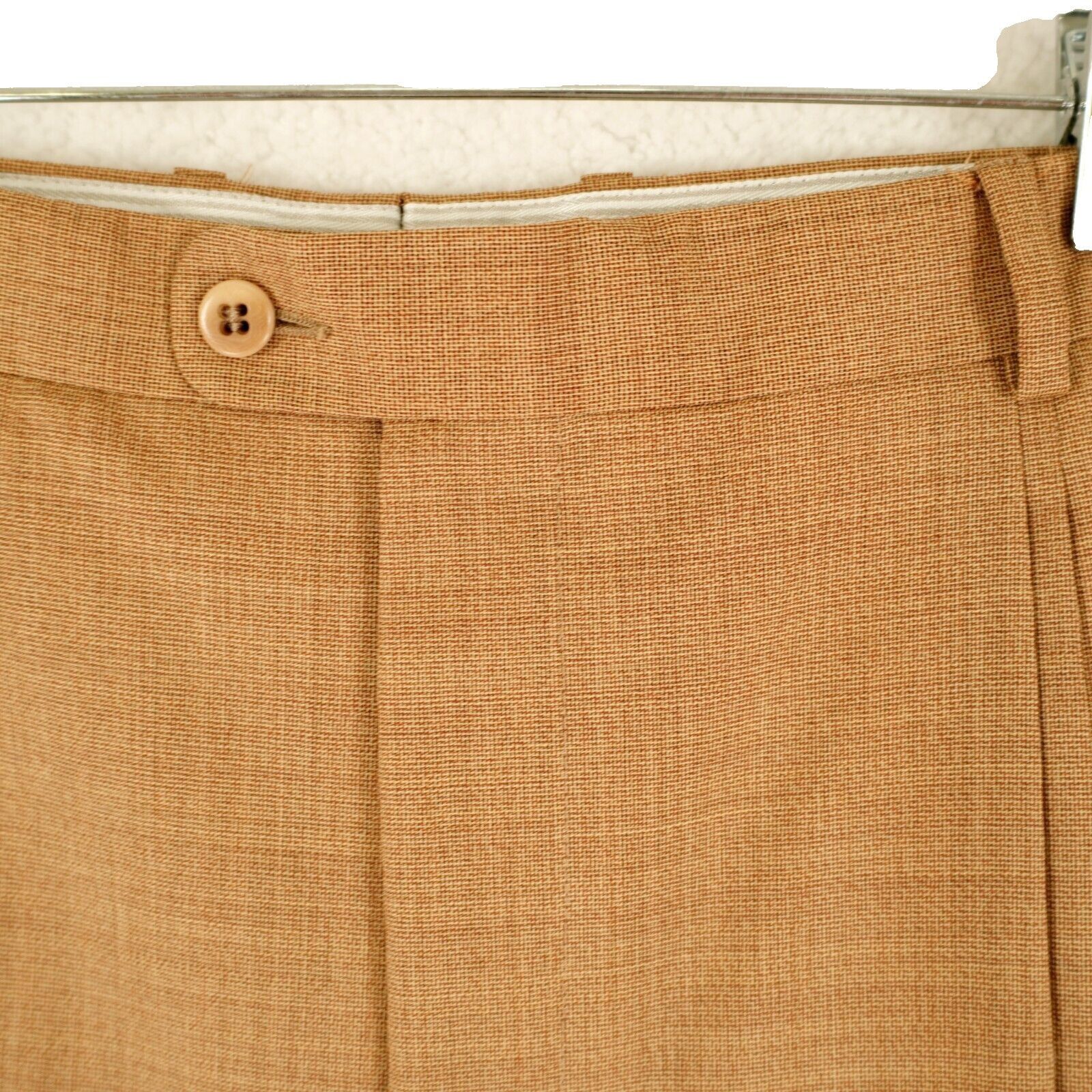 Zanella Zanella Jesse Textured Wool Basketweave Brown Pleated Cuffed Size 34R - 4 Thumbnail