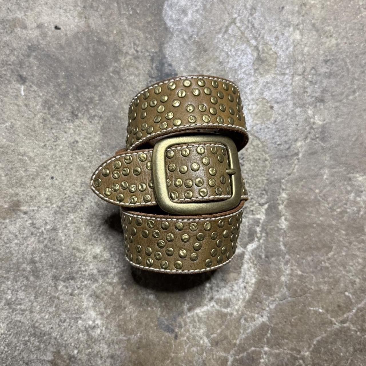 Other Grunge Punk Brown Belt With Bronze Studs Size 30 - 1 Thumbnail