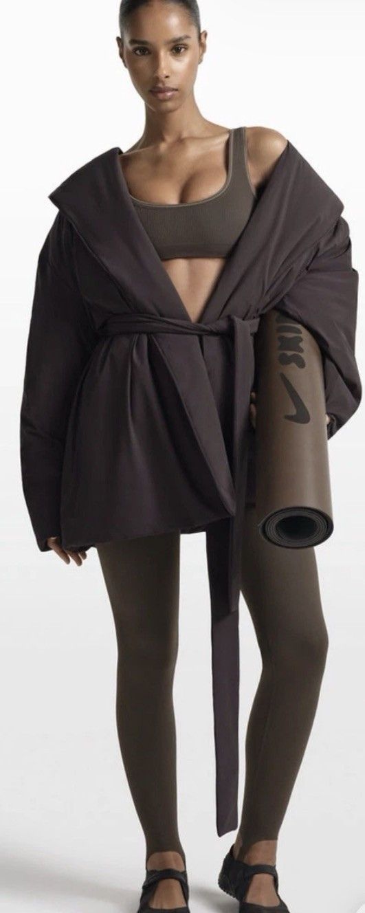 SKIMS Nike x Skims Brown Hooded Belted Women's Oversized Jacket Size S / US 4 / IT 40 - 4 Thumbnail