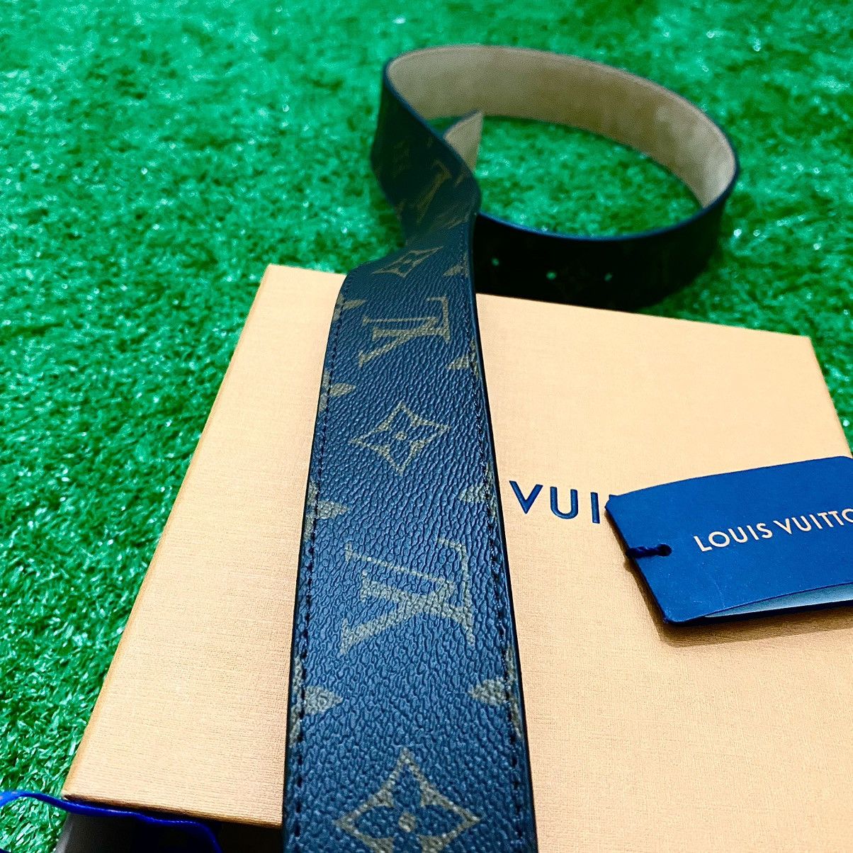 Louis Vuitton LOUIS VUITTON 40 Mono 95 Gold Buckle Belt Complete Set NEW! Size 38 - 9 Thumbnail