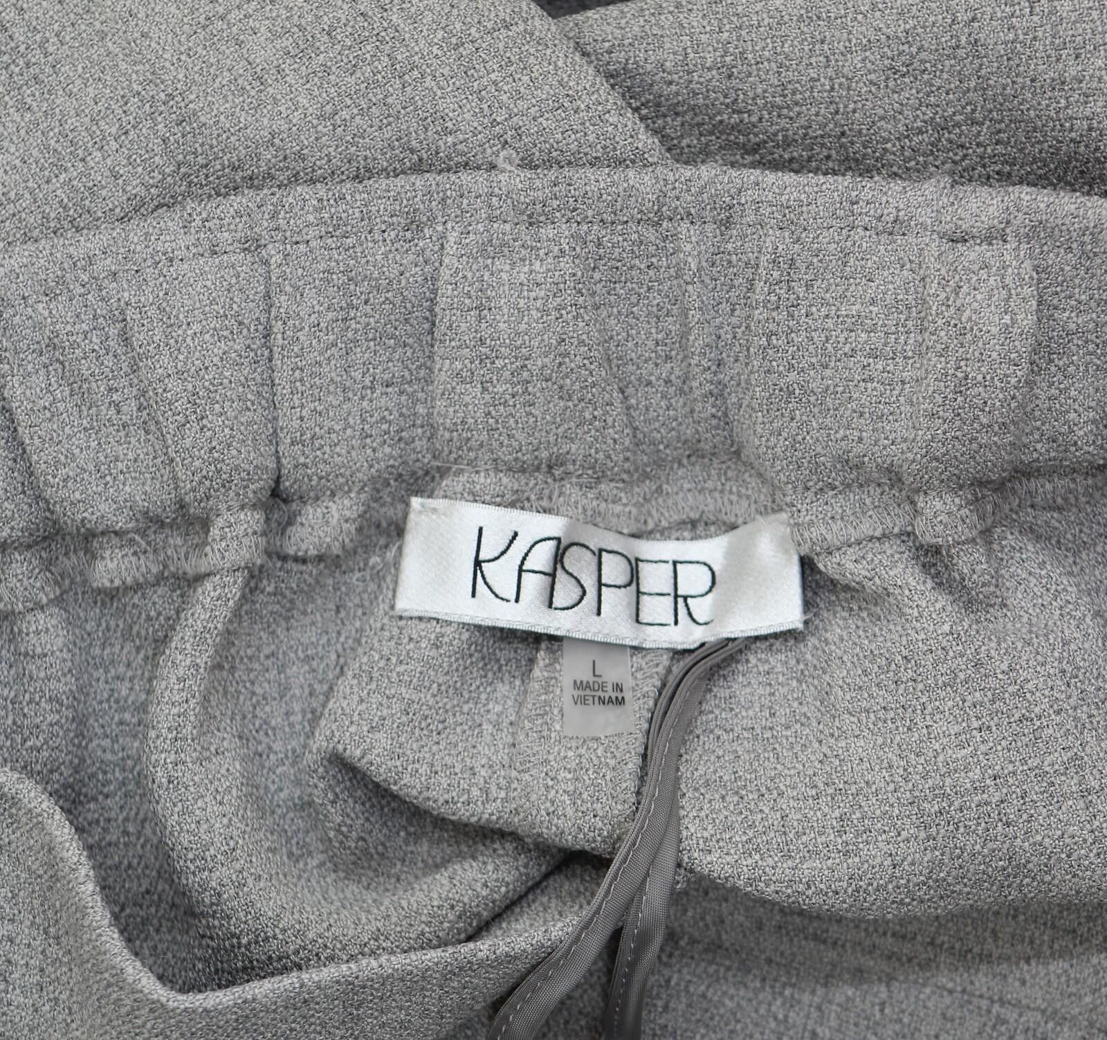 Other Kasper Leg Pull On Elastic Back Trouser Pants Pebble Gray L Size 36" / US 14 / IT 50 - 5 Thumbnail