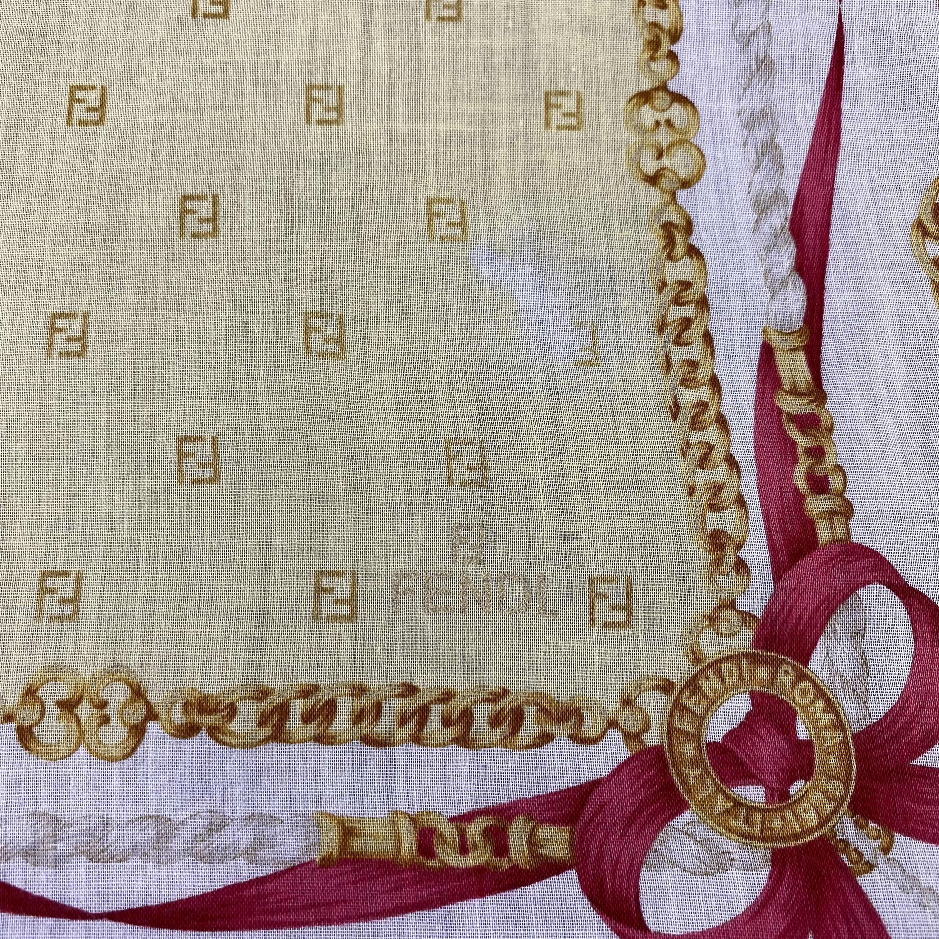 Designer Vintage Fendi Monogram Handkerchief/Bandana/Neckerchief-B753 Size ONE SIZE - 5 Thumbnail