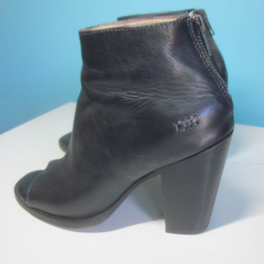Bed Stu Bed Stu Bench Made Womens Size 8 Peep Toe Black Leather Boots 38.5 EU 3.5" Heel Size US 8 / IT 38 - 10 Thumbnail