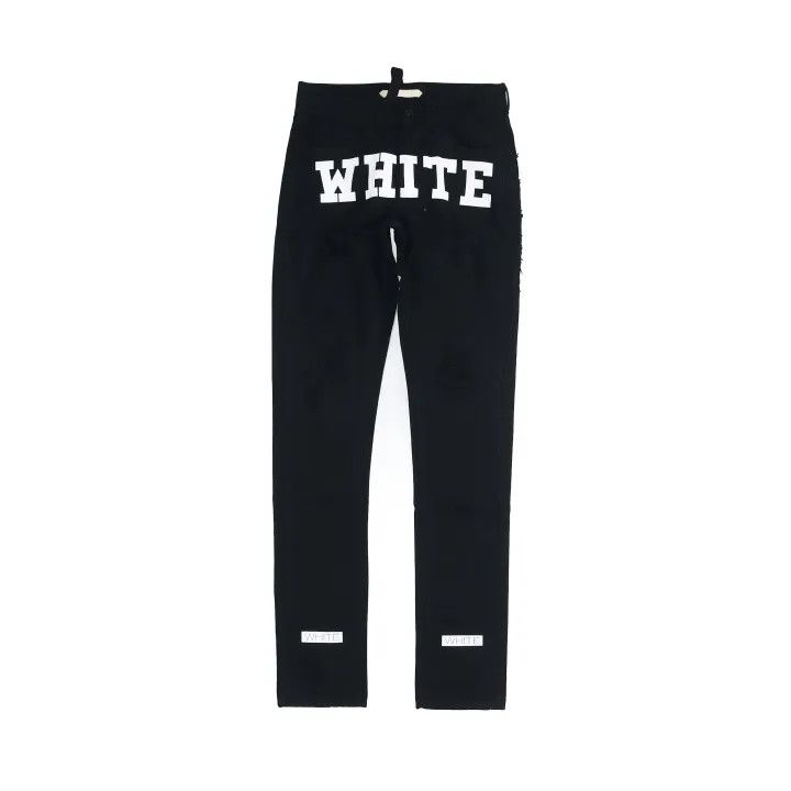 Off-White Off-White Distressed Slim Fit Black Jeans 0079 Size US 31 - 1 Thumbnail