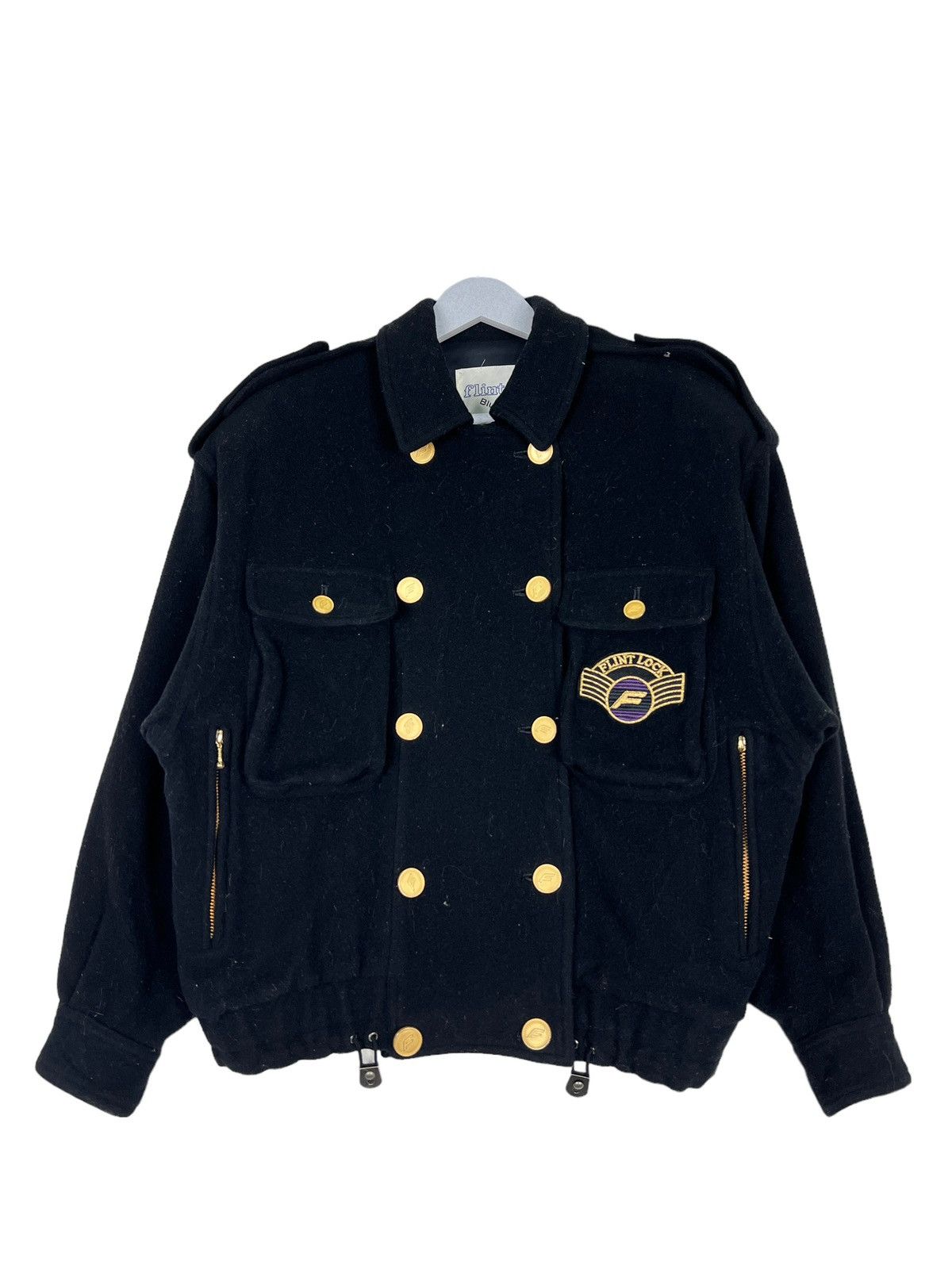 Japanese Brand 🔥 VINTAGE FLINT LOOK BLUE GRASS WOOL MILITARY JACKET Size US S / EU 44-46 / 1 - 2 Thumbnail