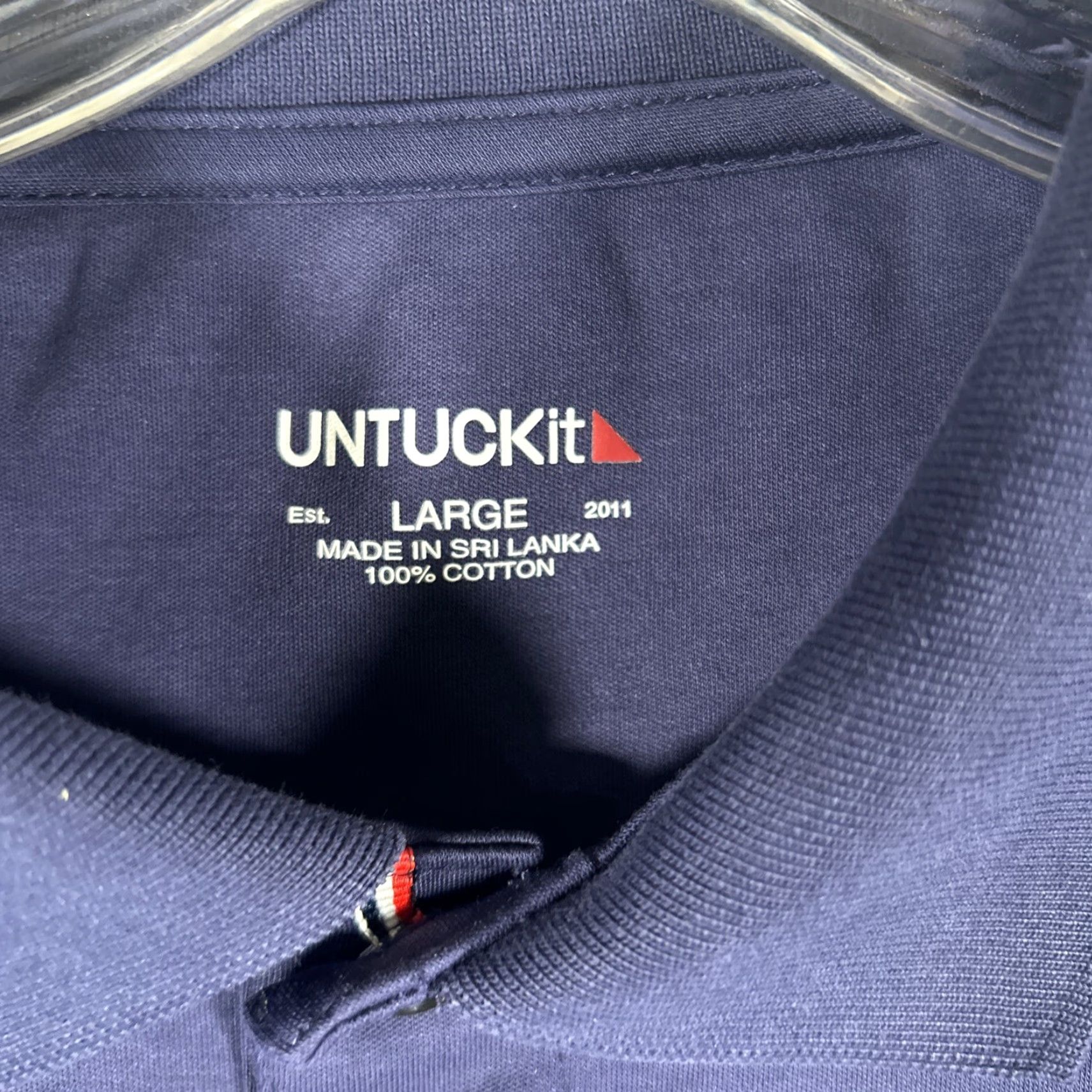 UNTUCKit UNTUCKit Polo Shirt Mens L Navy Blue Stretch Cotton Short Sleeve Performance Size US L / EU 52-54 / 3 - 2 Thumbnail