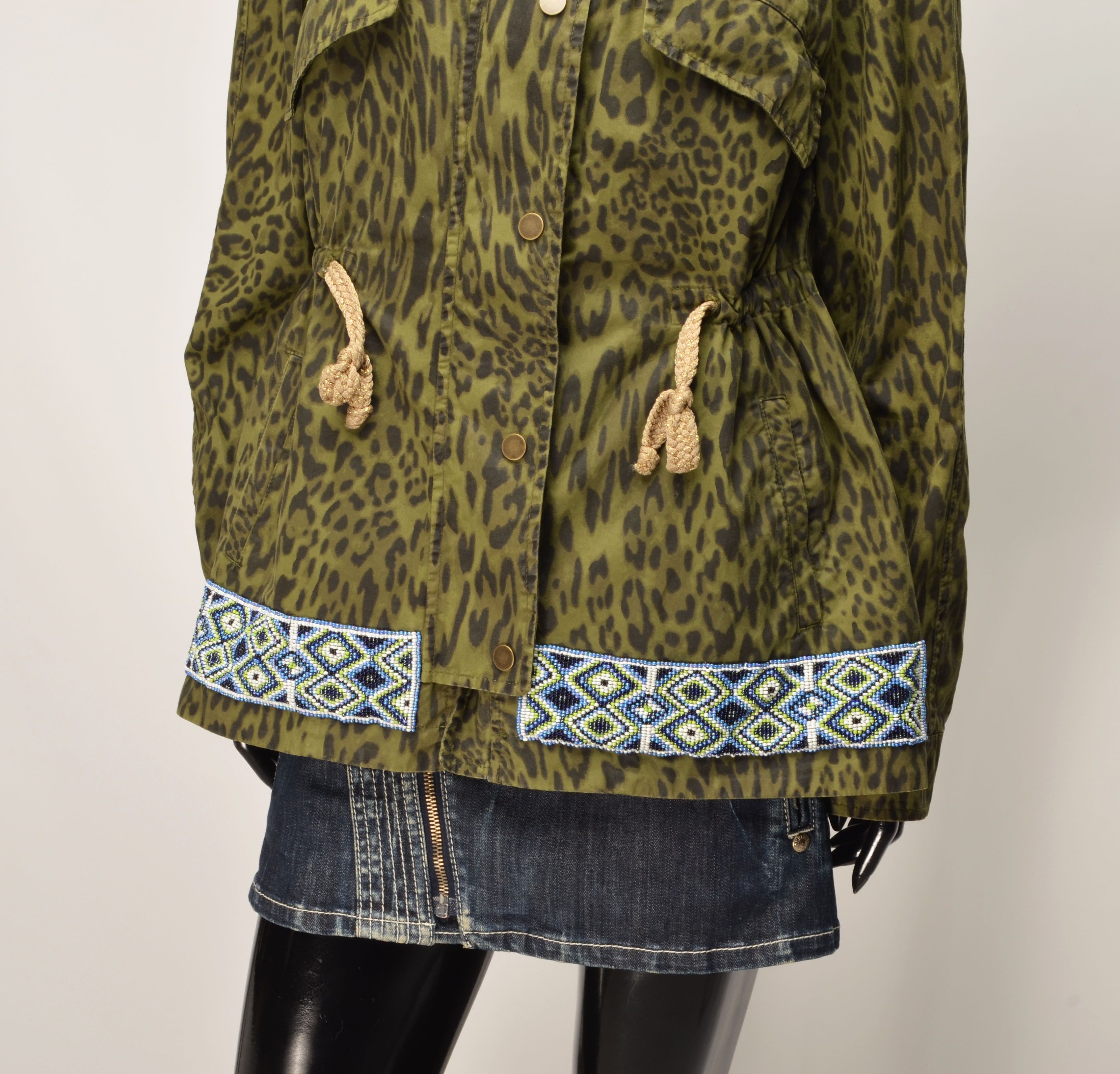 Other Bazar Deluxe Leopard Beaded Boho Hooded Jacket Size S / US 4 / IT 40 - 3 Thumbnail