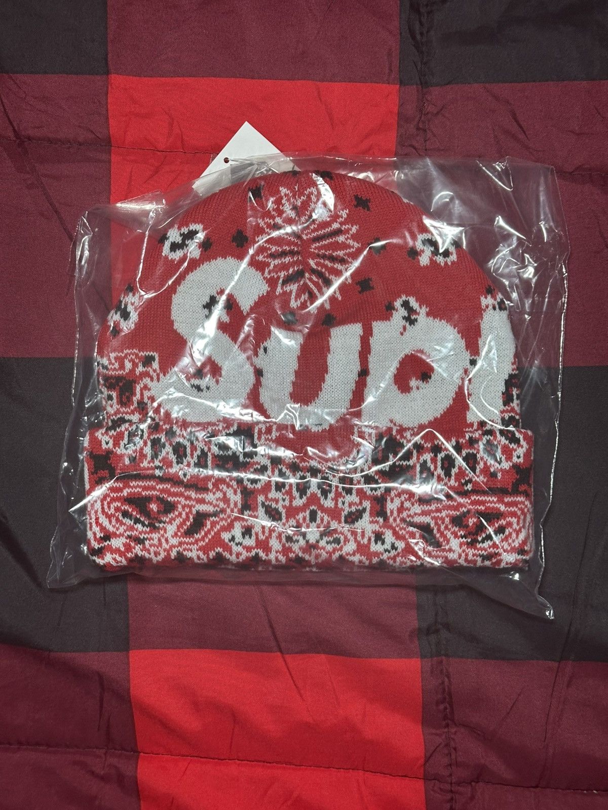Supreme Big Logo Beanie Red | Grailed