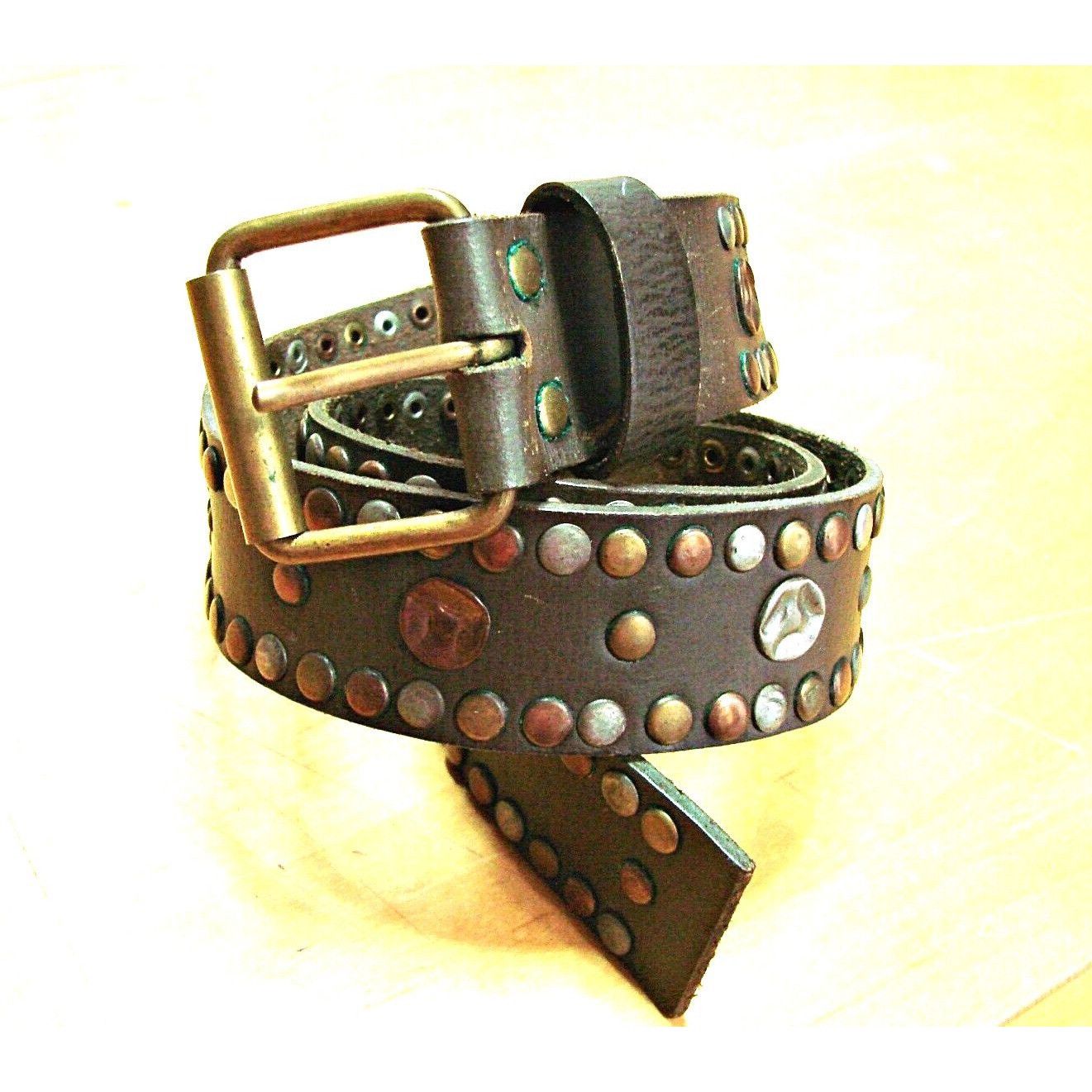 Hunter Studded Belt - Antique Brown