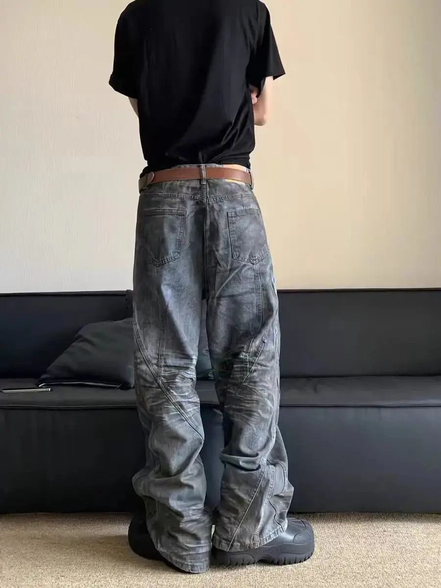 Japanese Brand Vintage dirty dye baggy street hip hop y2k jeans Size US 34 / EU 50 - 3 Thumbnail