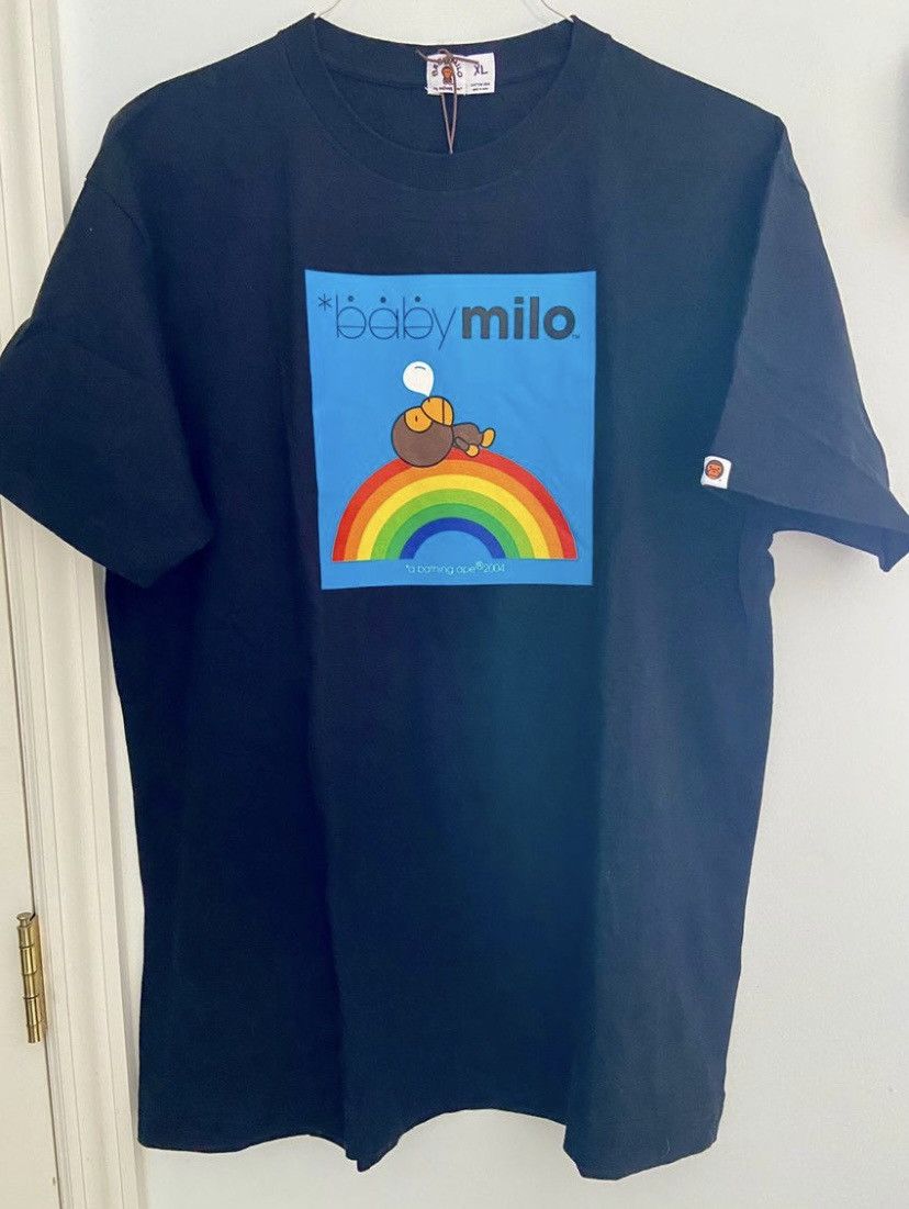 image of Bape x Nigo Baby Milo Rainbow Tee (2004) in Black, Men's (Size XL)