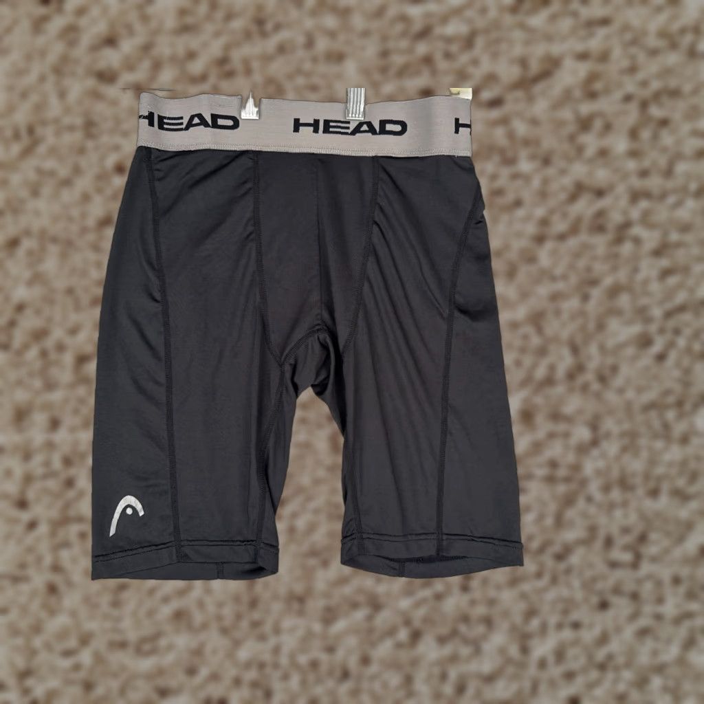 Vintage HEAD Men Shorts Small Black Spandex Polyester Athletic Compression Waistband Workout Sports Gym Size US 29 - 1 Thumbnail