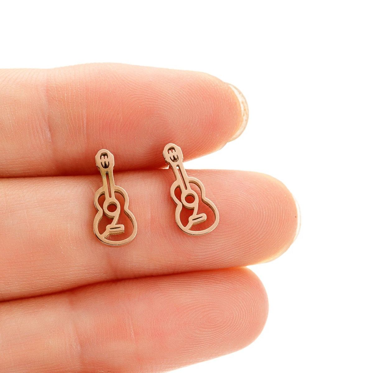 Jewelry Music Instrument Guitar Stud Earrings Charm Earring Gift Size ONE SIZE - 3 Thumbnail