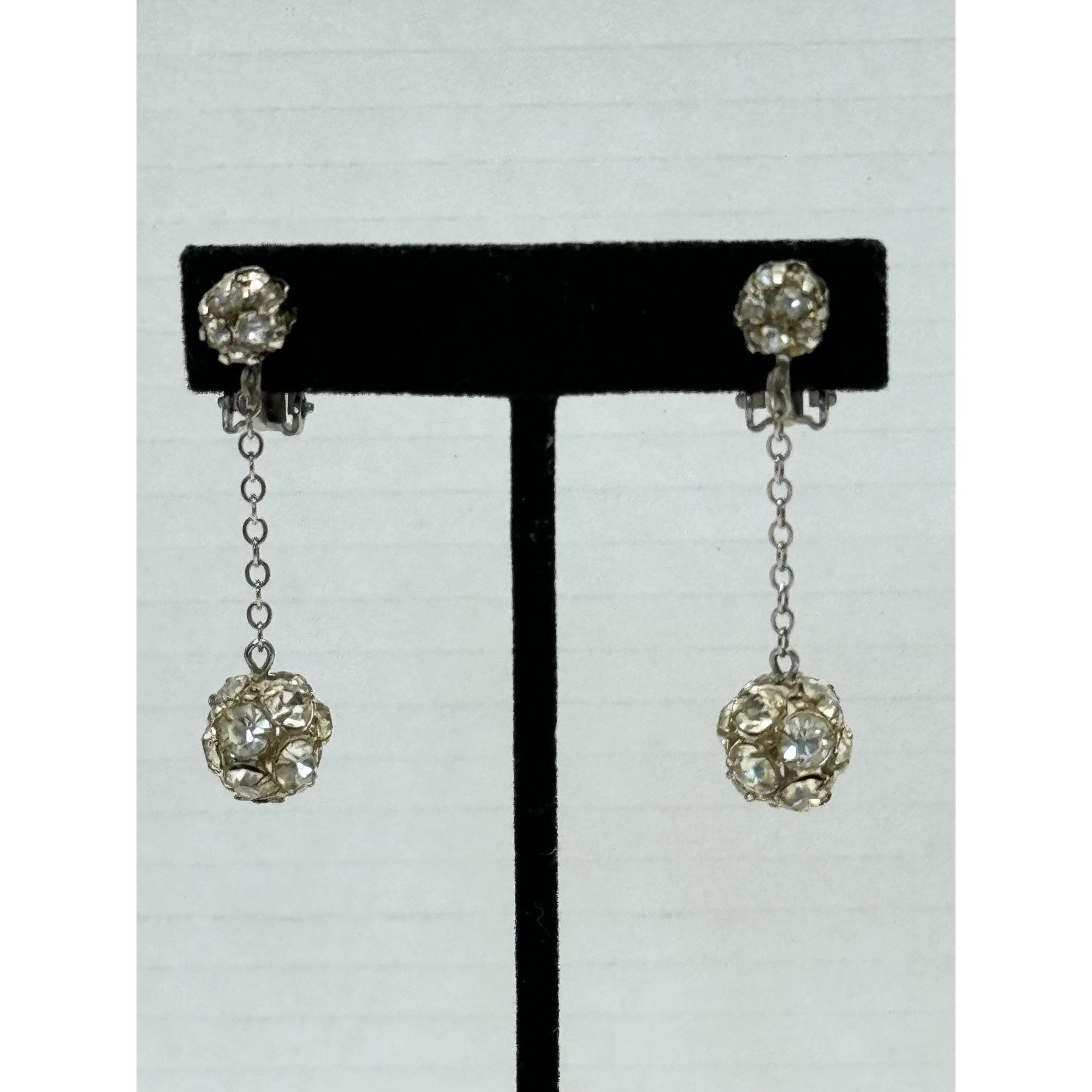 Vintage Vintage rhinestone ball drop earrings Size ONE SIZE - 2 Thumbnail