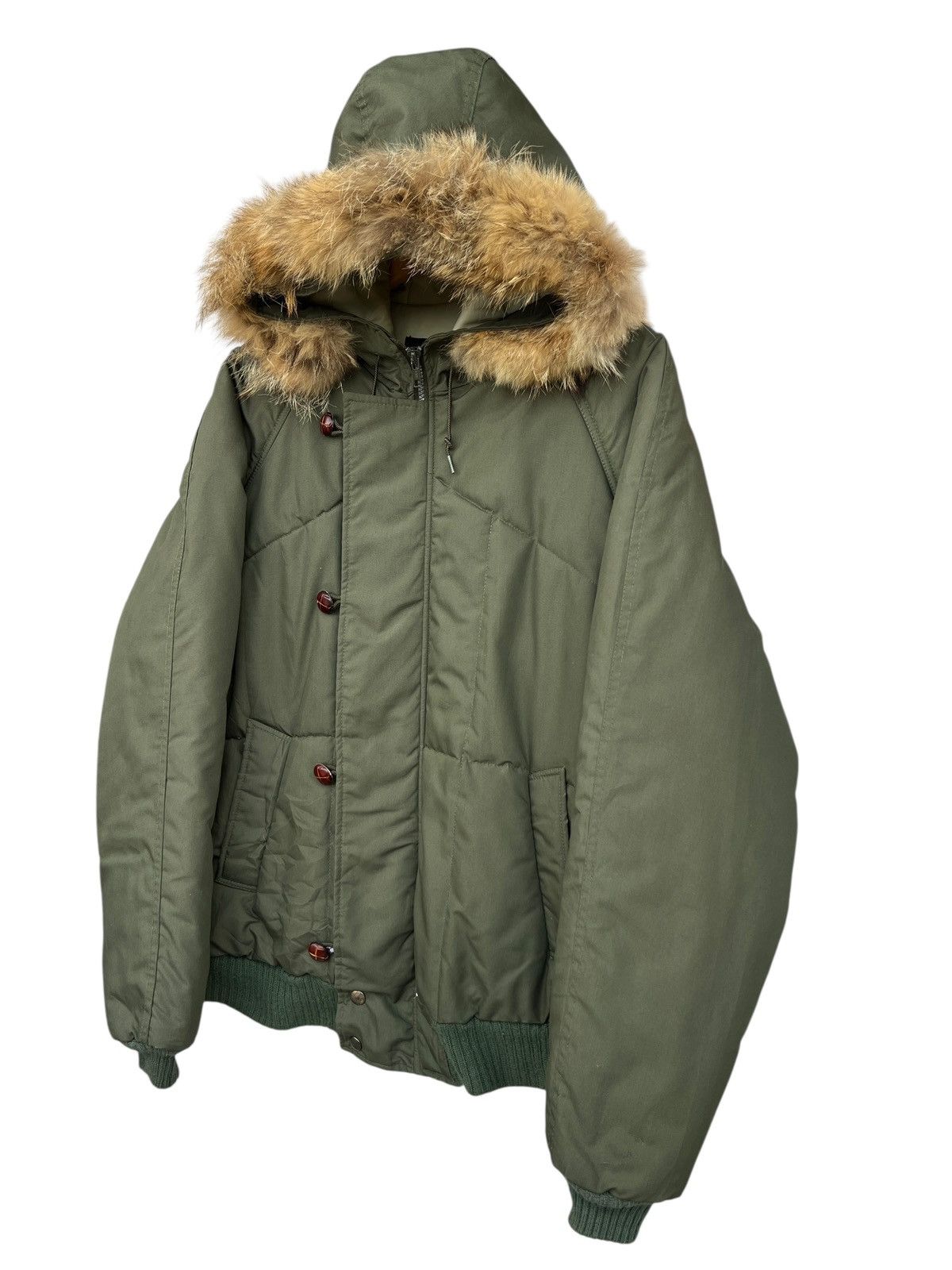 JCPenney Vintage JCPenny Puffer Fur Green Hooded Jacket Size US L / EU 52-54 / 3 - 5 Thumbnail