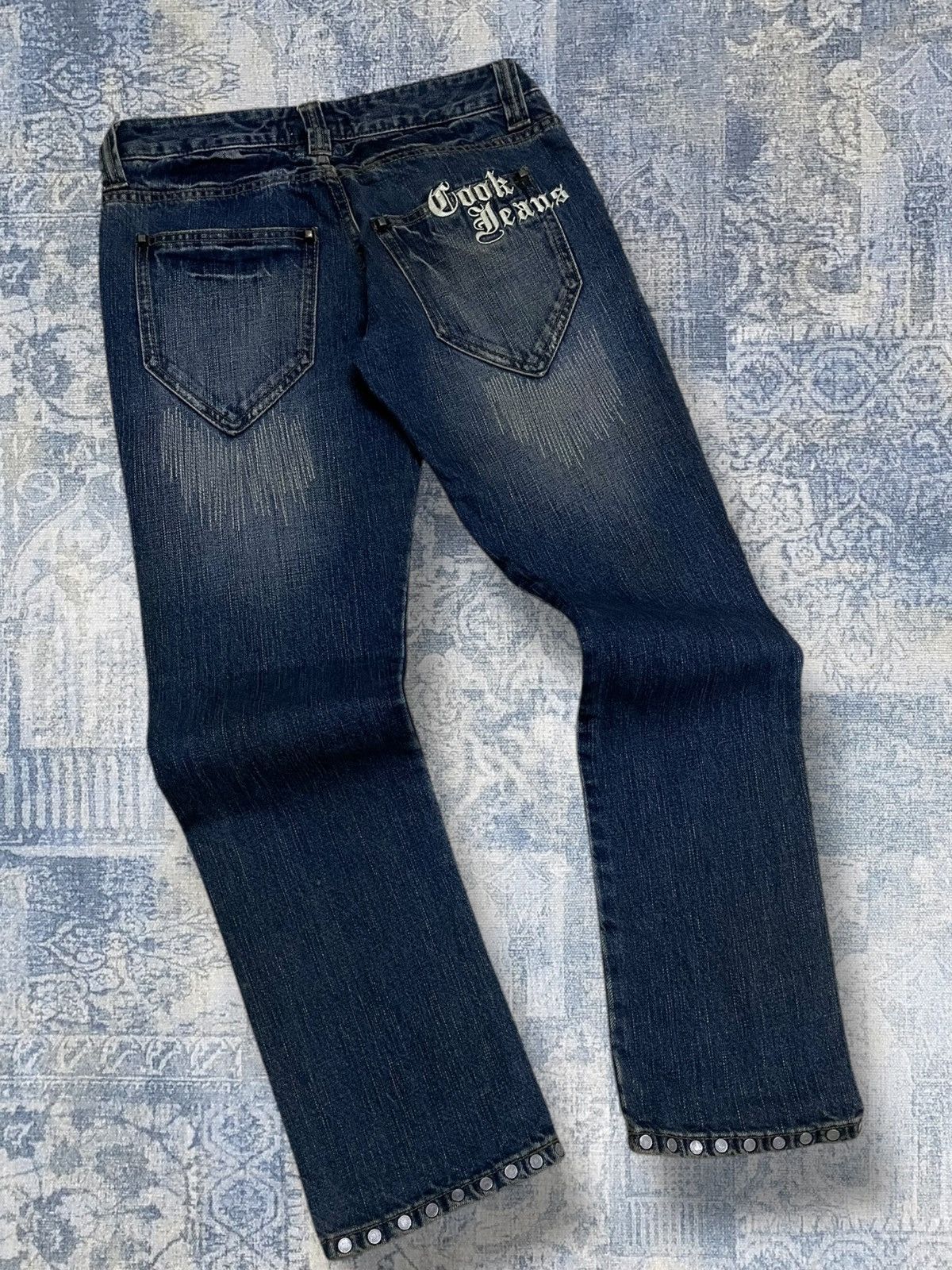Japanese Brand Vintage 90s Japan Designer Cook Jeans Scab Distressed Denim Size US 26 / EU 42 - 9 Thumbnail