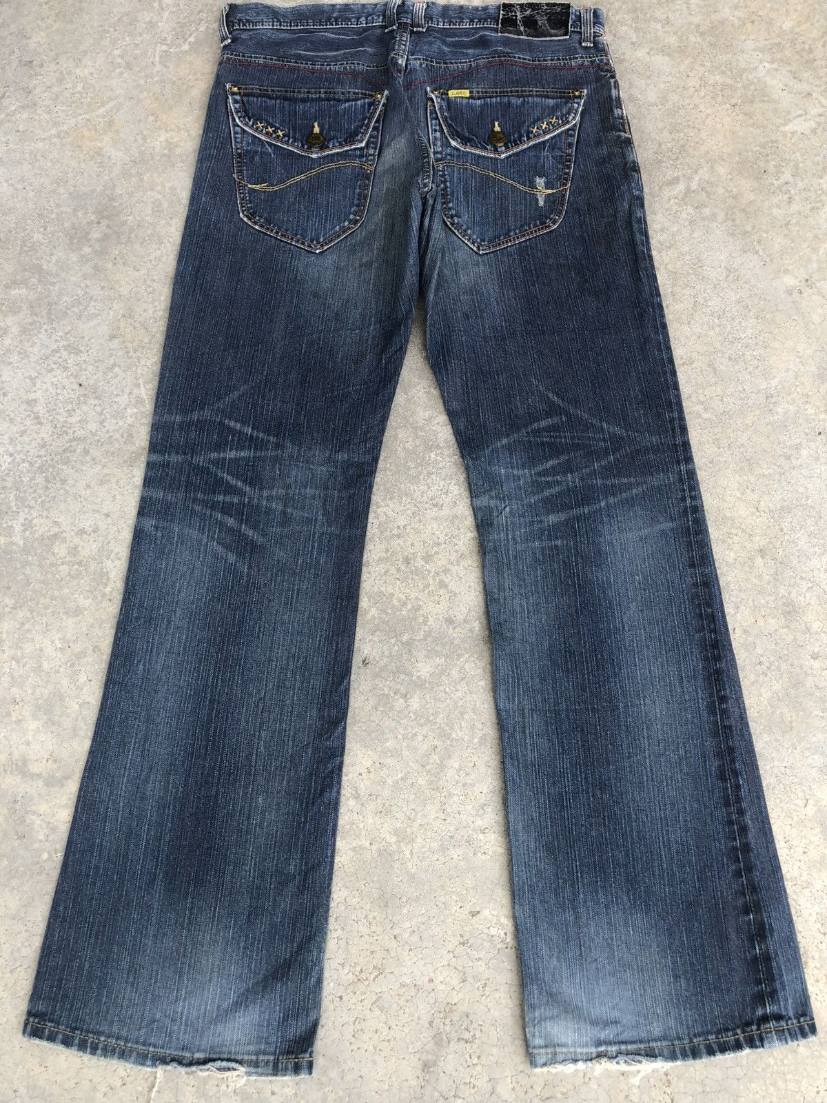 If Six Was Nine Japanese Lee Flared Jeans Distressed Denim Size US 34 / EU 50 - 2 Thumbnail