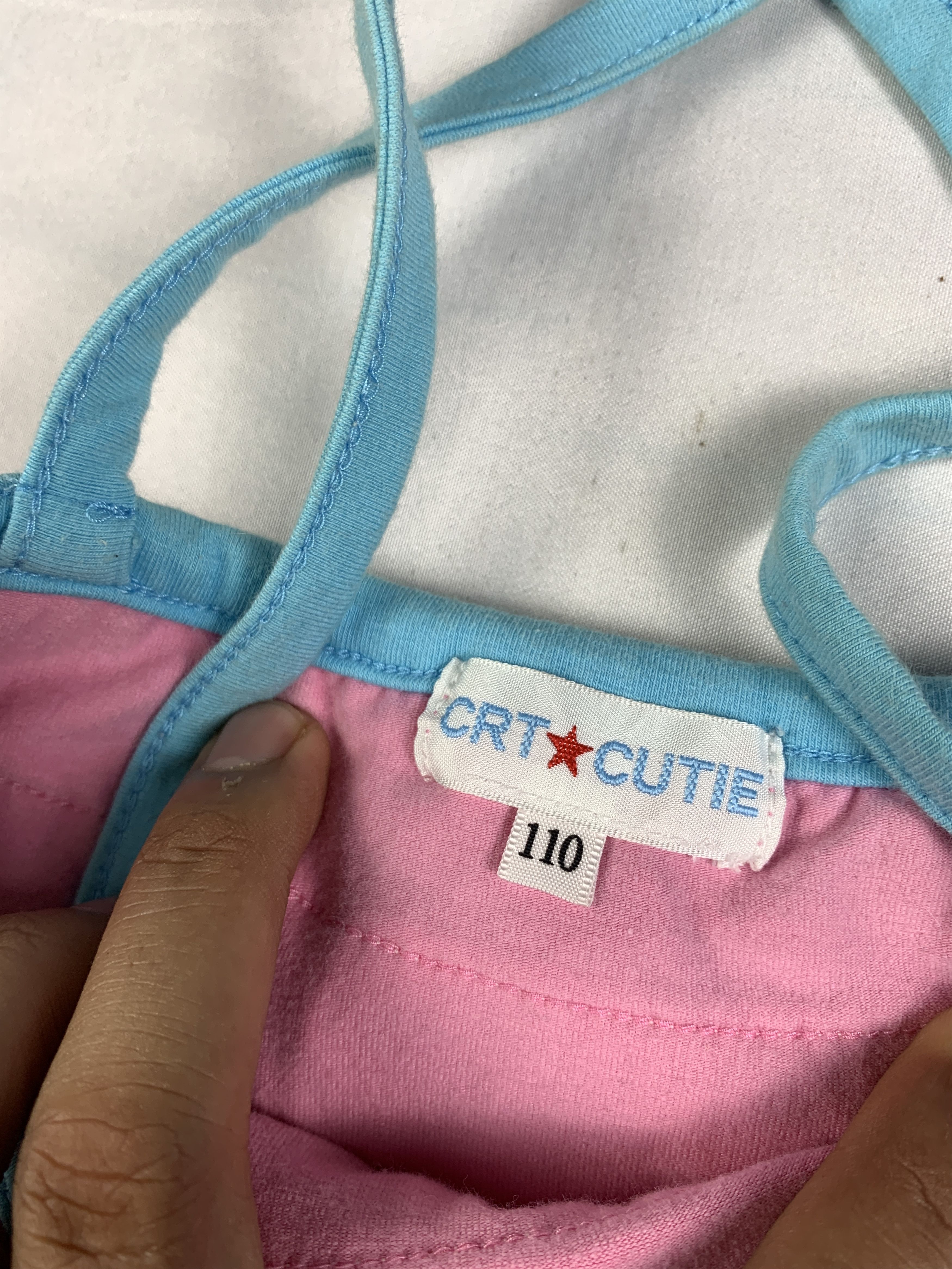 Japanese Brand Cuties Multifabric Cross Baby Tank Top (XS) Size XS / US 0-2 / IT 36-38 - 7 Thumbnail