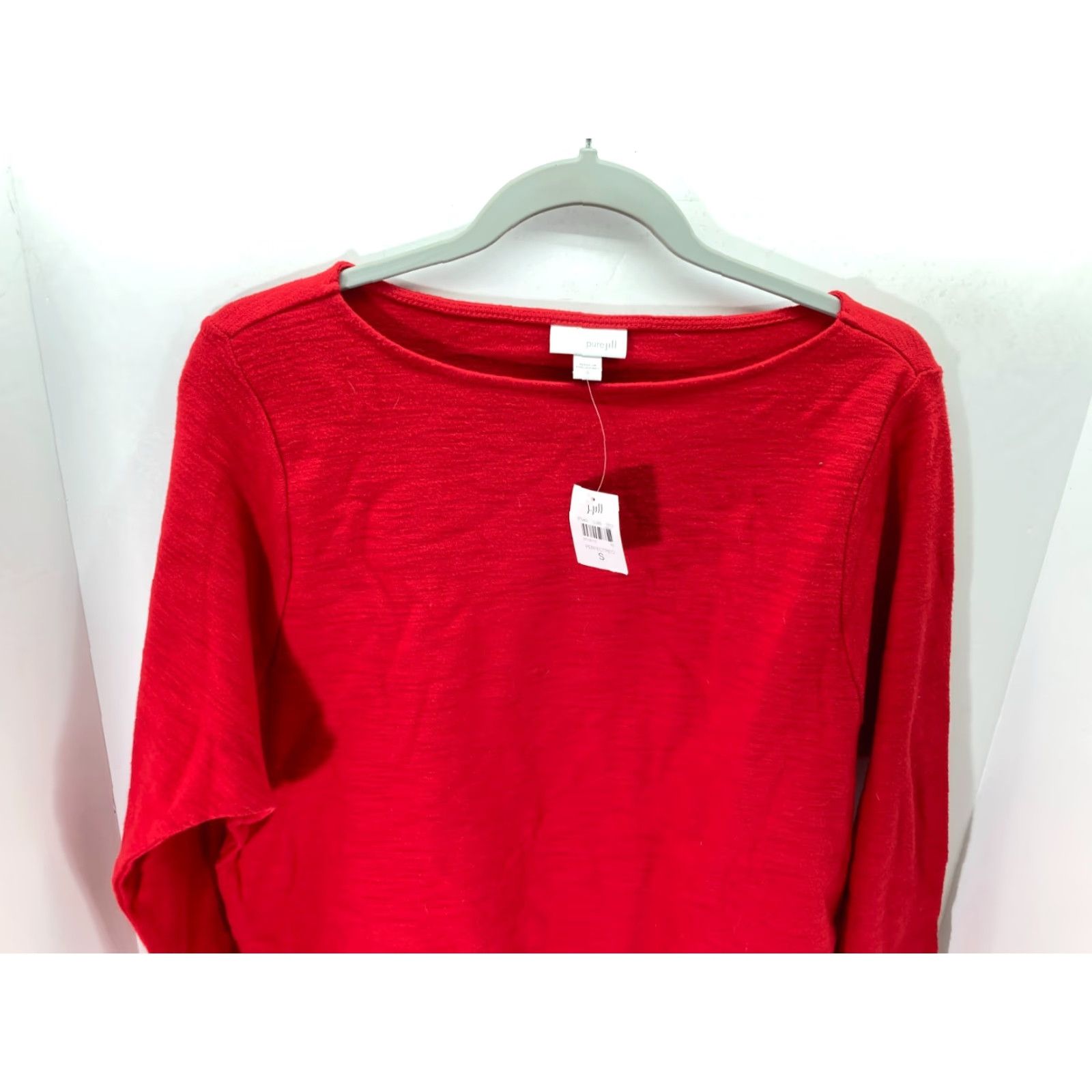 J. Jill J. Jill Womens S Red Tunic Pullover Sweater Top Boat Neck Long Sleeve NWT Size S / US 4 / IT 40 - 4 Thumbnail