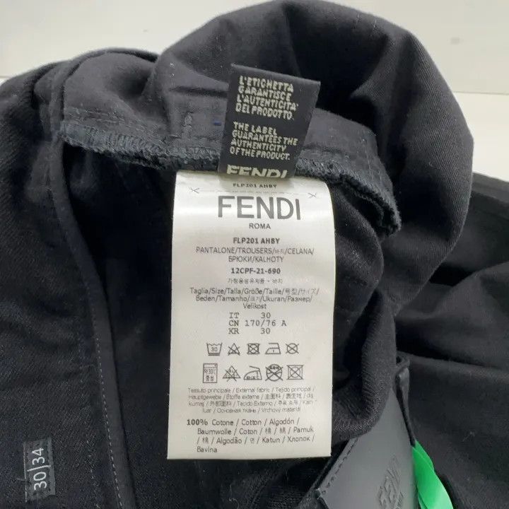 Fendi Fendi Slim Fit Black Denim Pants for Men -2507 Size US 30 / EU 46 - 3 Thumbnail
