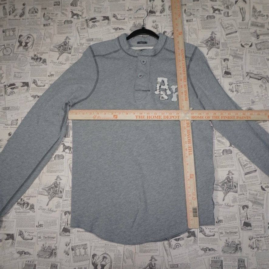 Abercrombie & Fitch Large - Vintage Y2K Abercrombie and Fitch raw hem henley LS Size US L / EU 52-54 / 3 - 4 Thumbnail