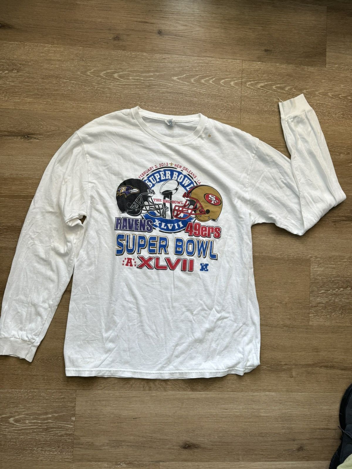 NFL Super Bowl XLVII Long Sleeved Tee 2013 Ravens v 49ers Size US L / EU 52-54 / 3 - 7 Thumbnail