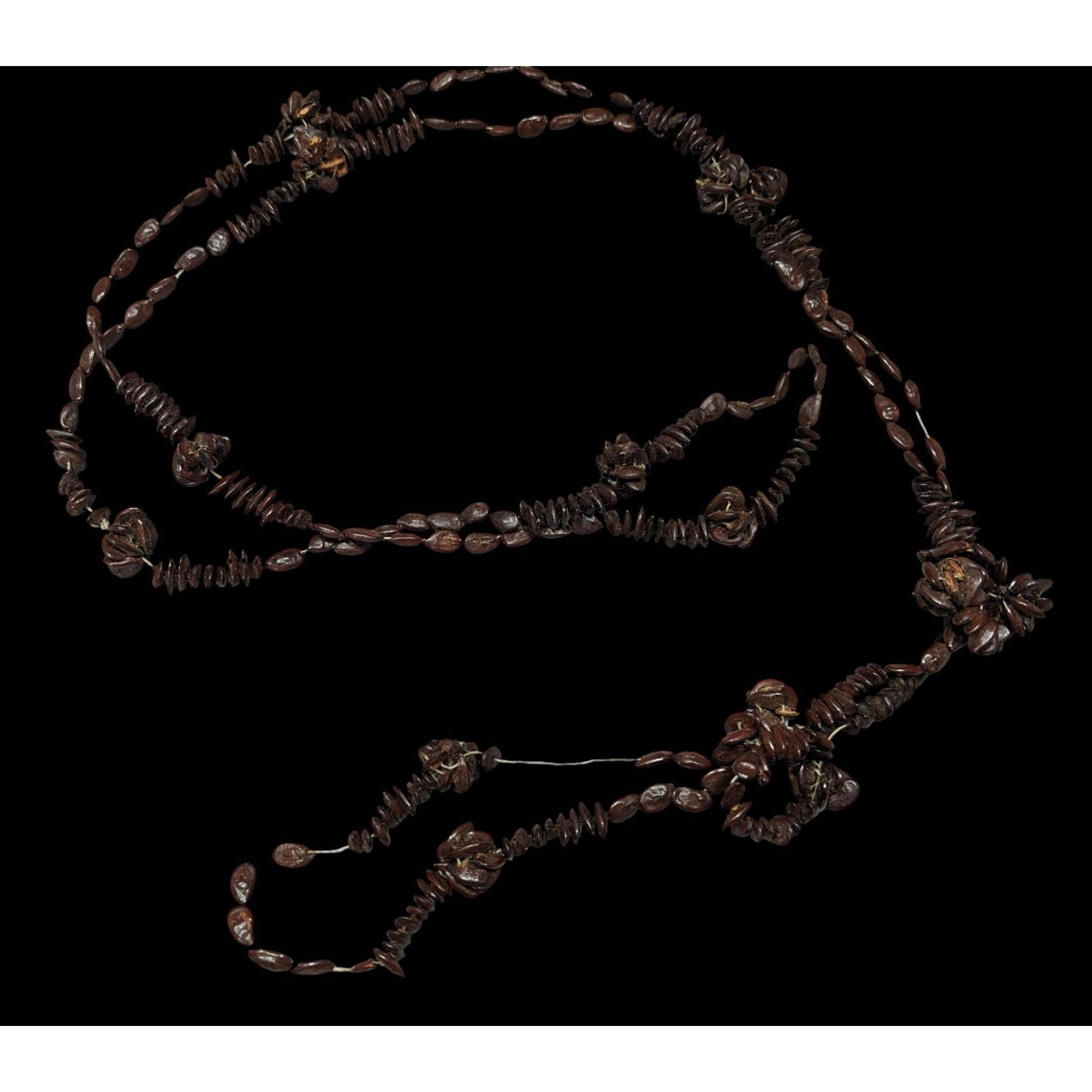 Handmade Handcrafted Apple Seed Dark Brown Beaded Necklace Size ONE SIZE - 1 Thumbnail