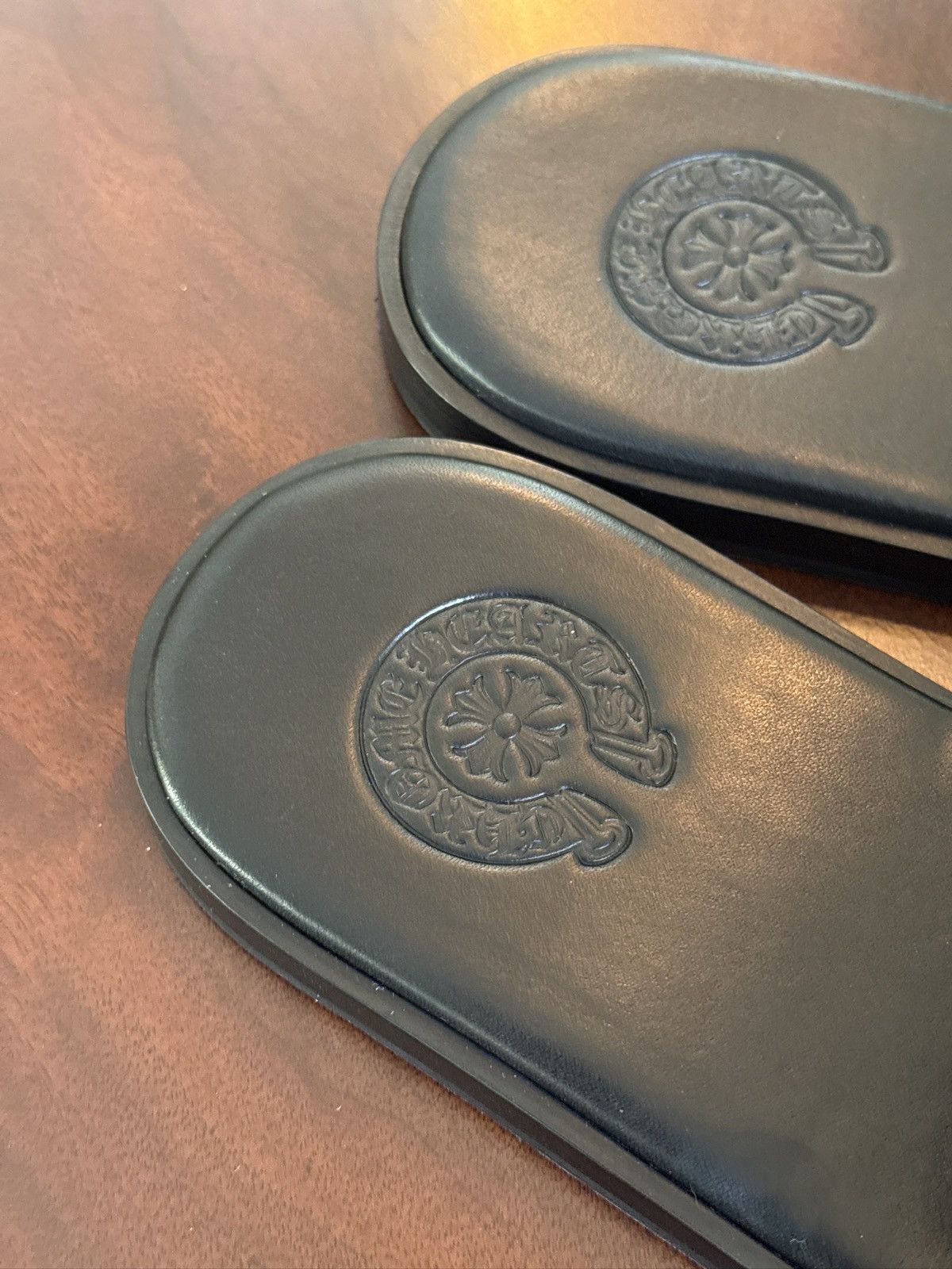Chrome Hearts CHROME HEARTS LEATHER PLUS PATCH SLIDES Size US 10 / EU 43 - 3 Thumbnail