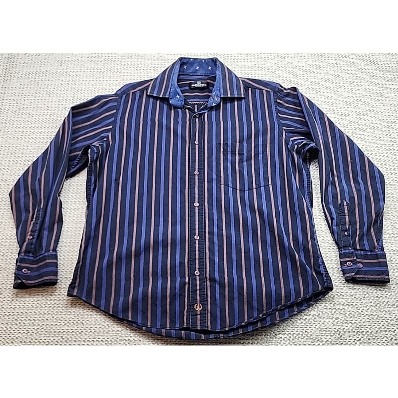 BUGATCHI Bugatchi Uomo Shirt Mens Medium Short Sleeve Button Up Casual Striped Size US M / EU 48-50 / 2 - 2 Thumbnail