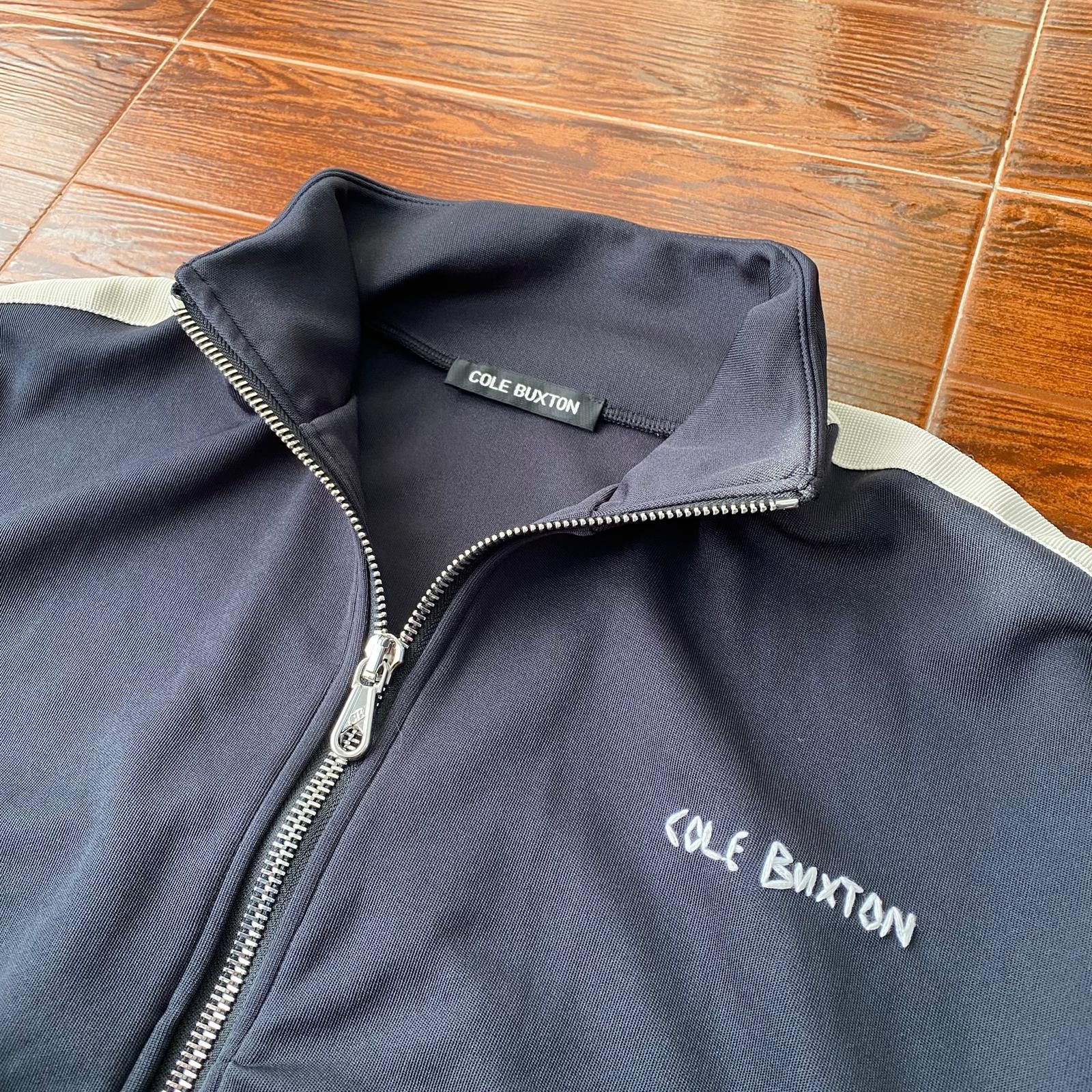 Cole Buxton Black Crochet Logo Oversized Tape Track Jacket Size US S / EU 44-46 / 1 - 7 Thumbnail