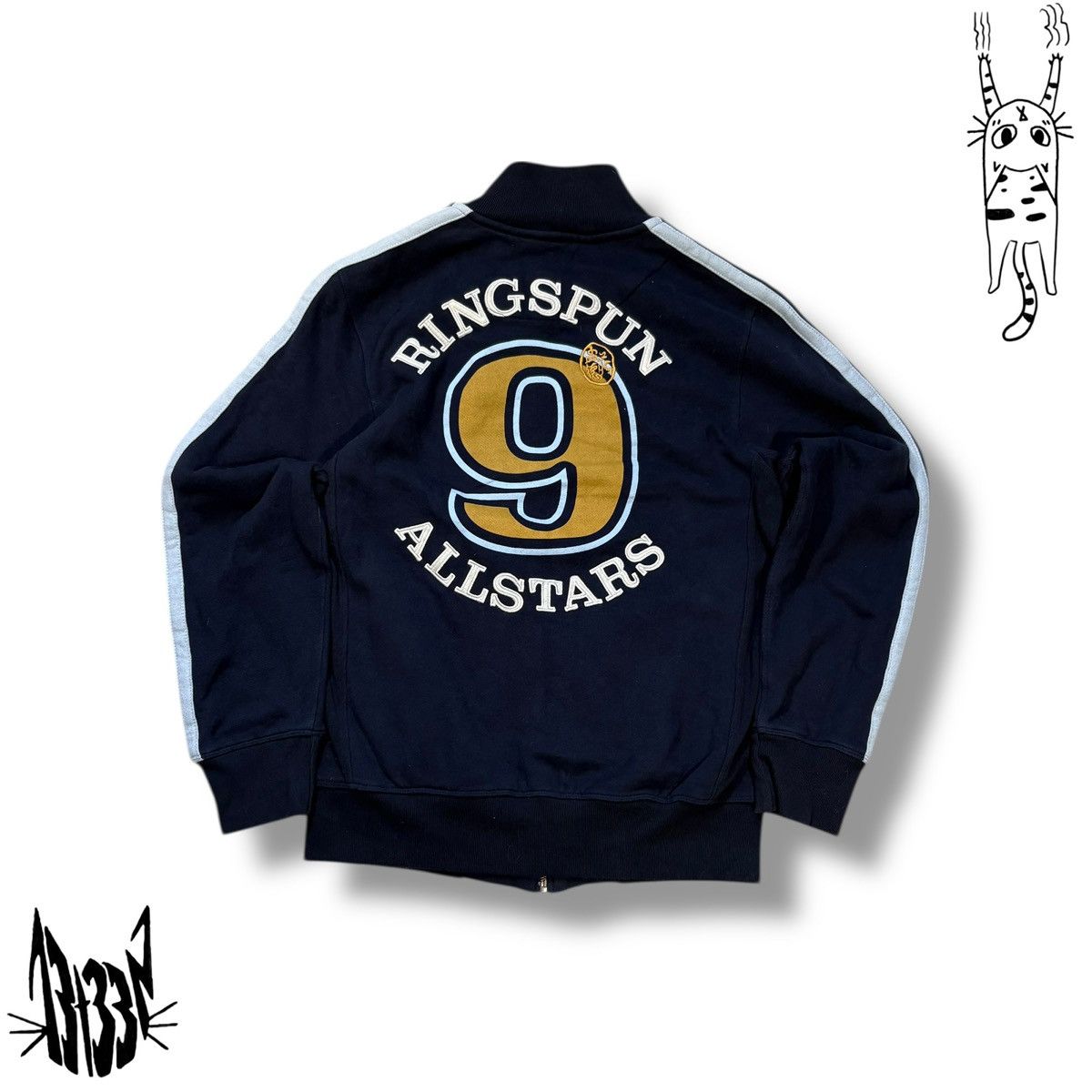 Ringspun Ringspun Allstars Scarface Full Zip Up Jumper Blue And White Size US S / EU 44-46 / 1 - 2 Thumbnail