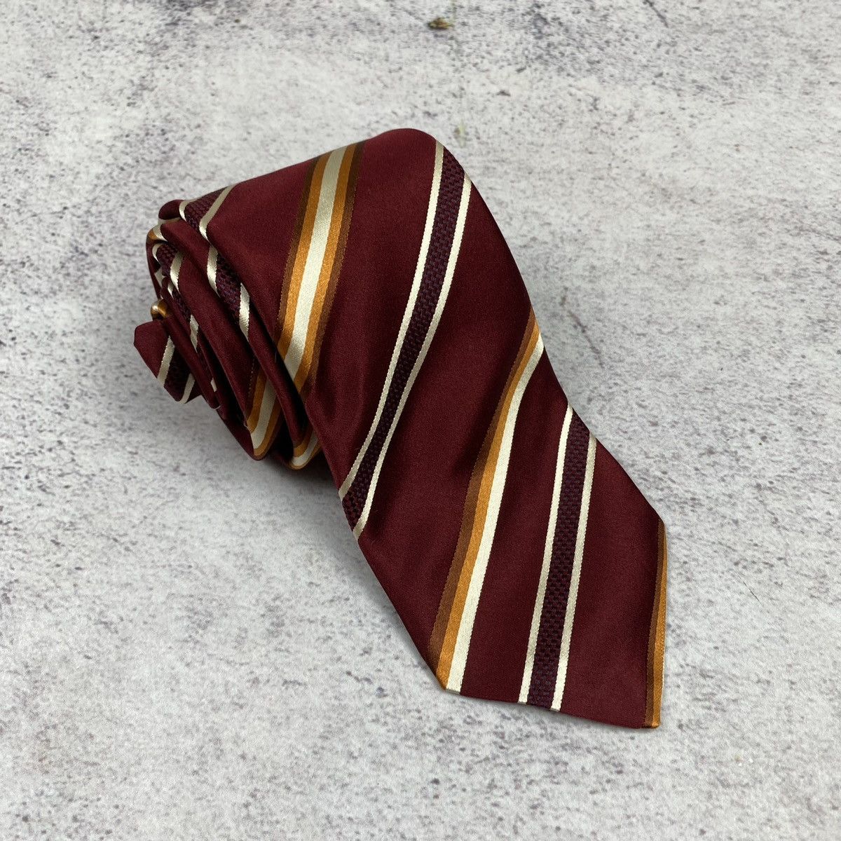 ITALO FERRETTI Men’s Tie Pure Silk Red Striped