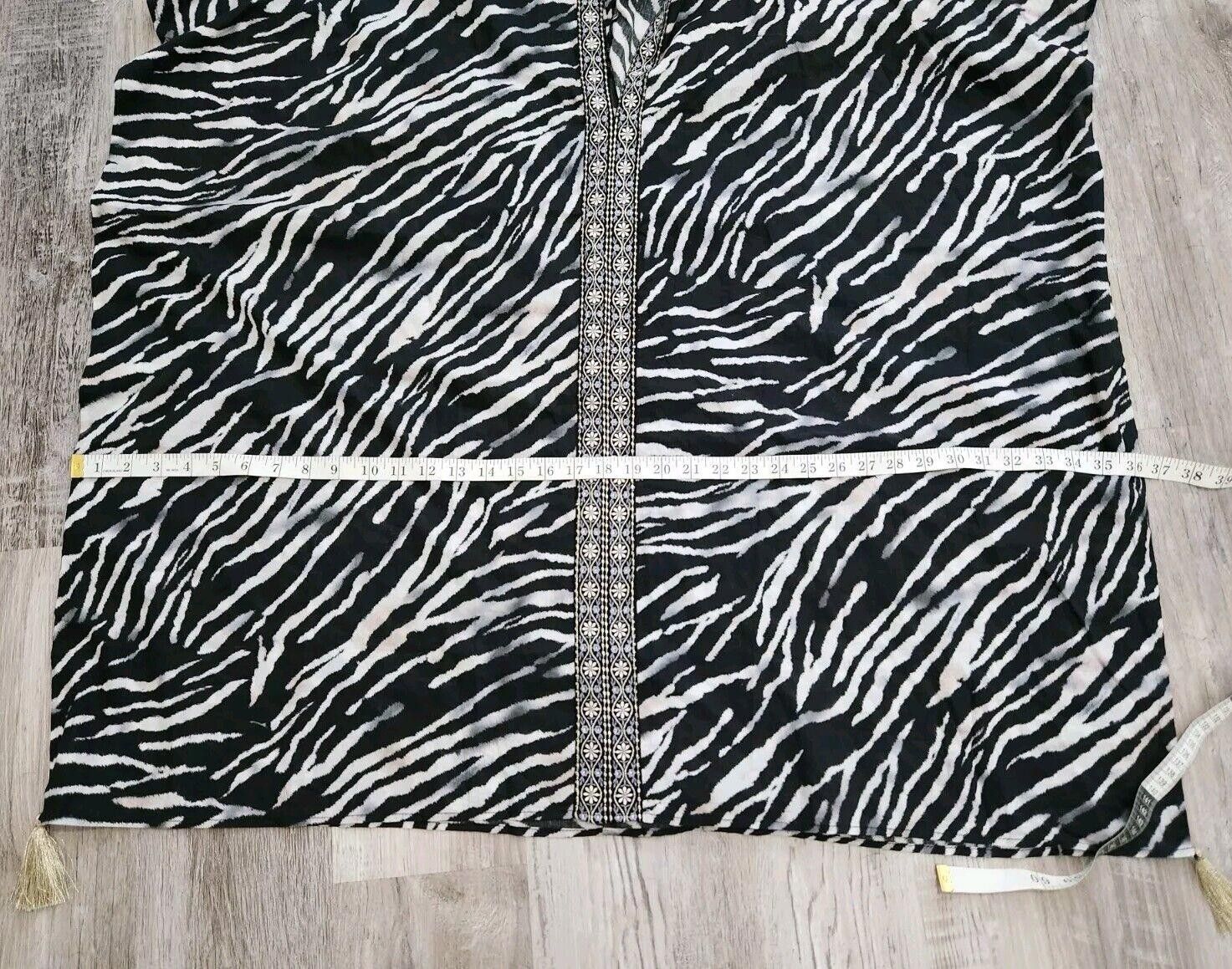 Designer Miraclesuit Caftan Cover Up Medium Tassled Animal Print Size ONE SIZE - 5 Thumbnail