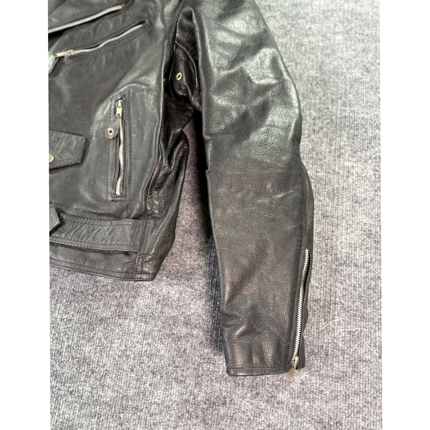 Harley Davidson Harley Davidson Biker Gear Leather Motorcycle Jacket Mens 46 Black Belted 1980s Size US S / EU 44-46 / 1 - 7 Thumbnail