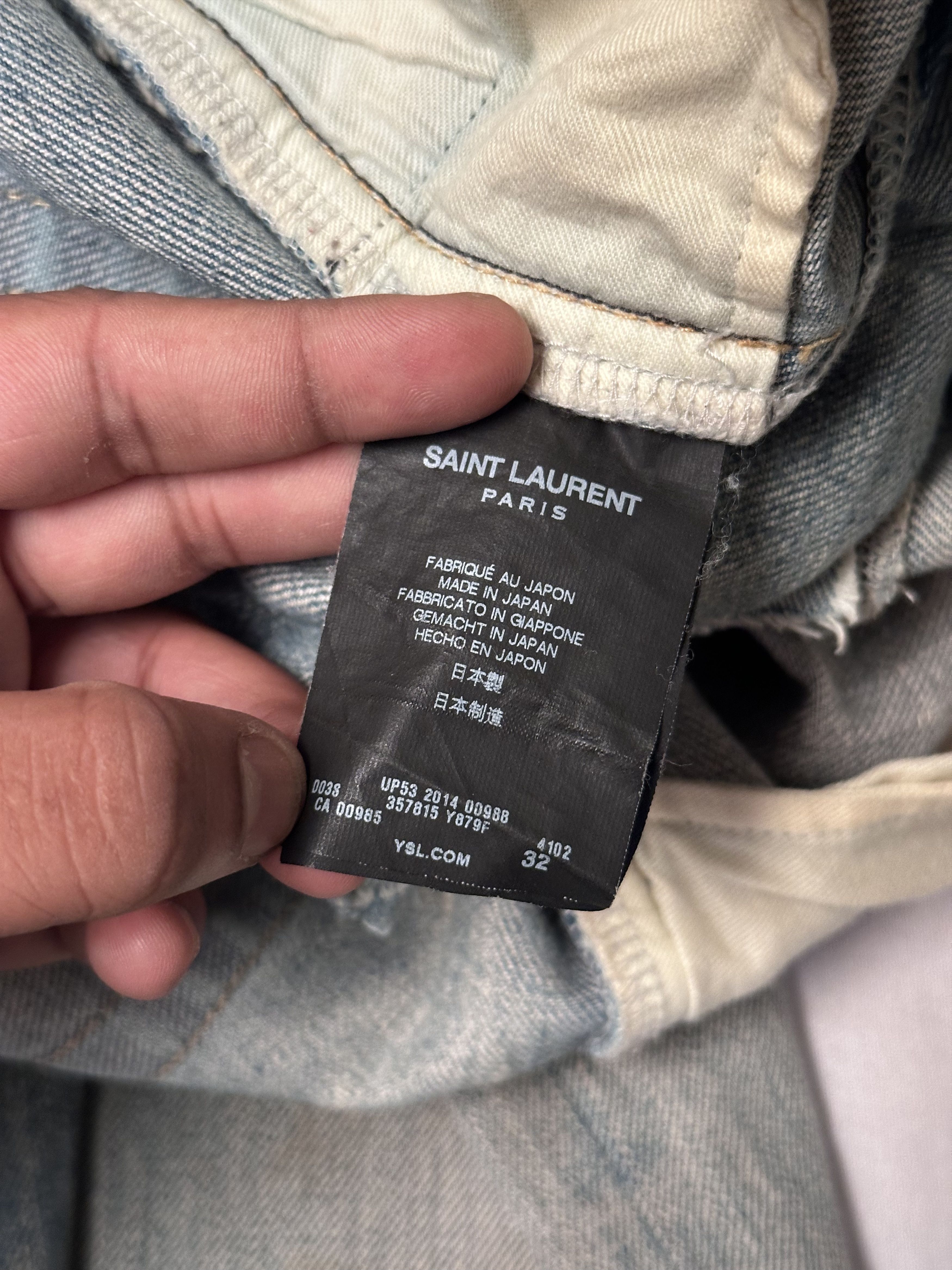 Saint Laurent Paris 2014 YSL SAINT LAURENT Paris Hedi Slimane Crash Denim Jeans Size US 32 / EU 48 - 12 Thumbnail
