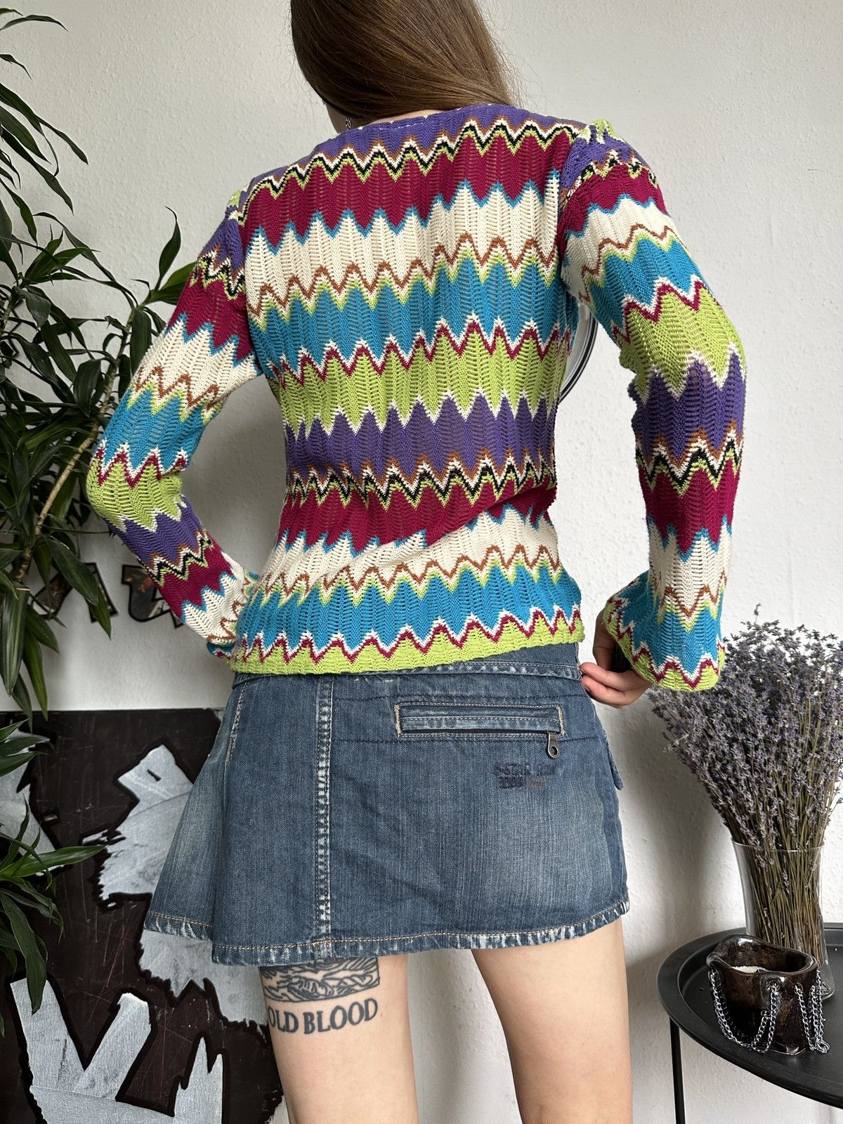 Hysteric Glamour × Japanese Brand Stunning Knit Colourful Crochet Boho Hippie Long Sleeve Top Size XS / US 0-2 / IT 36-38 - 5 Thumbnail