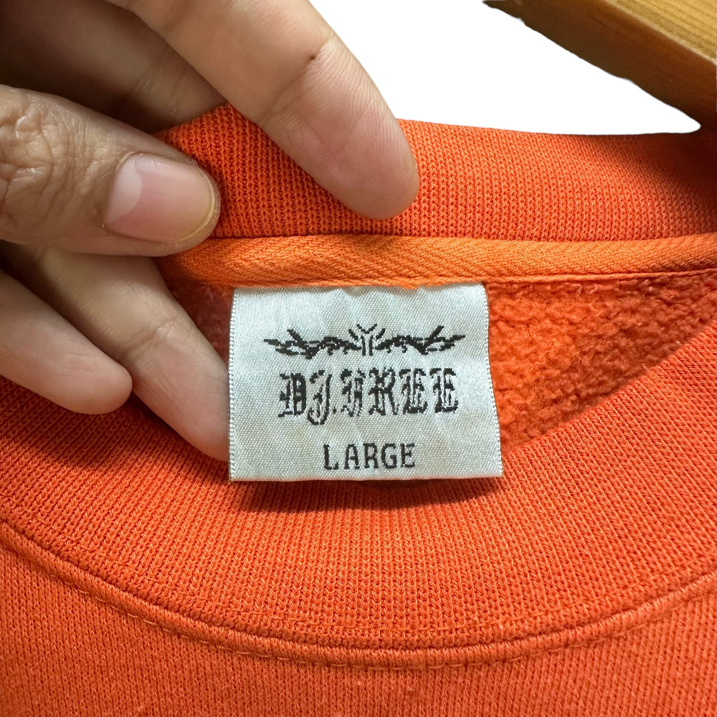 Japanese Brand DJ FREE EMBROIDERY BIG LOGO ORANGE SWEATSHIRT #8700-021 Size US L / EU 52-54 / 3 - 9 Thumbnail