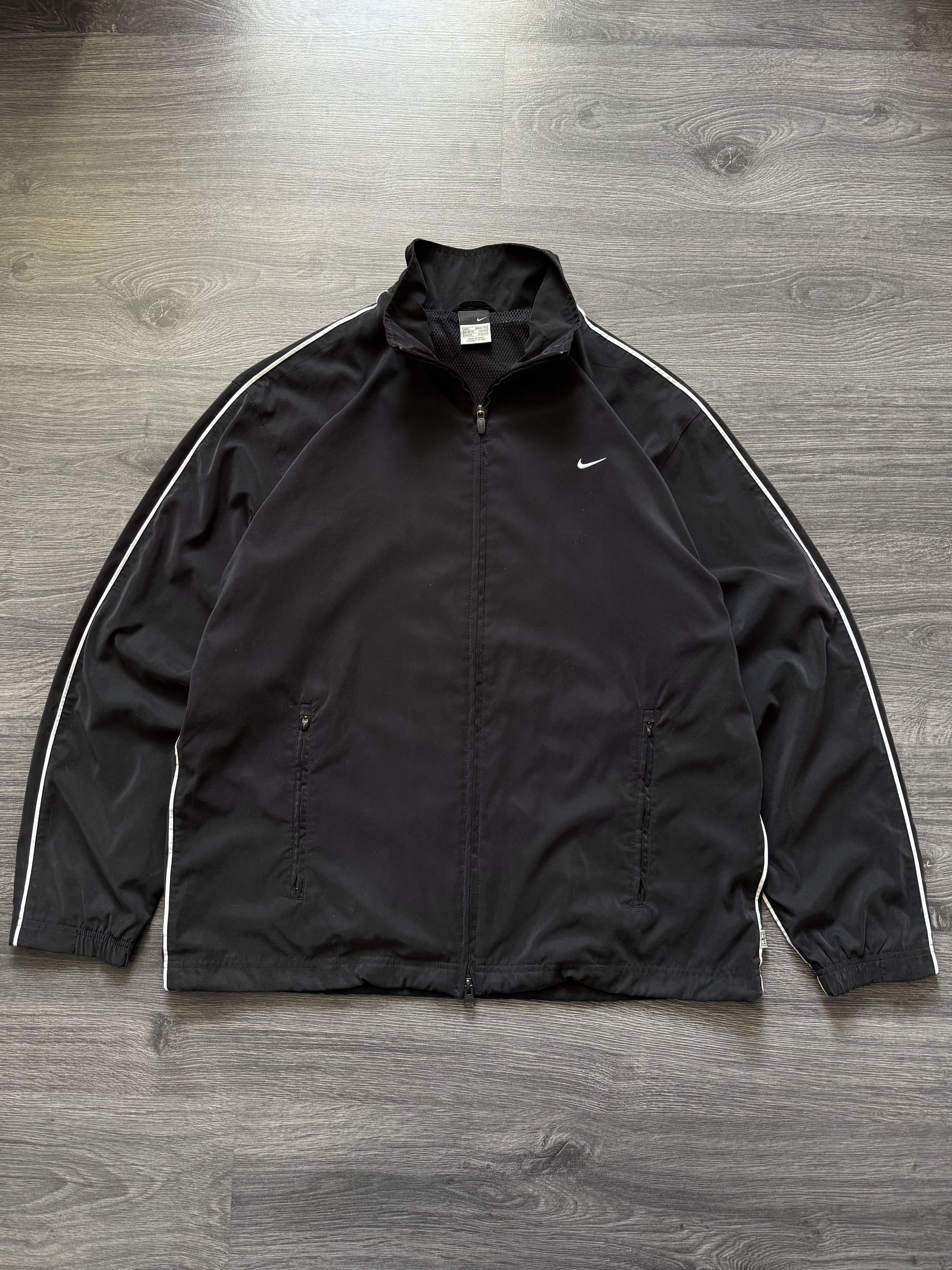 Nike Vintage Y2K Nike Track Jacket Nylon Top Striped Swoosh Size US L / EU 52-54 / 3 - 1 Thumbnail