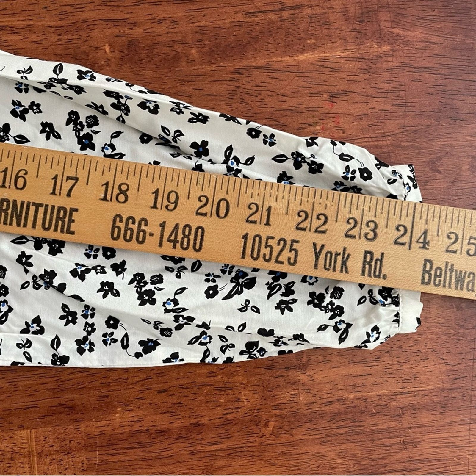 Hatch The Andrea Dress White Black Ditsy Floral Silk Blend S