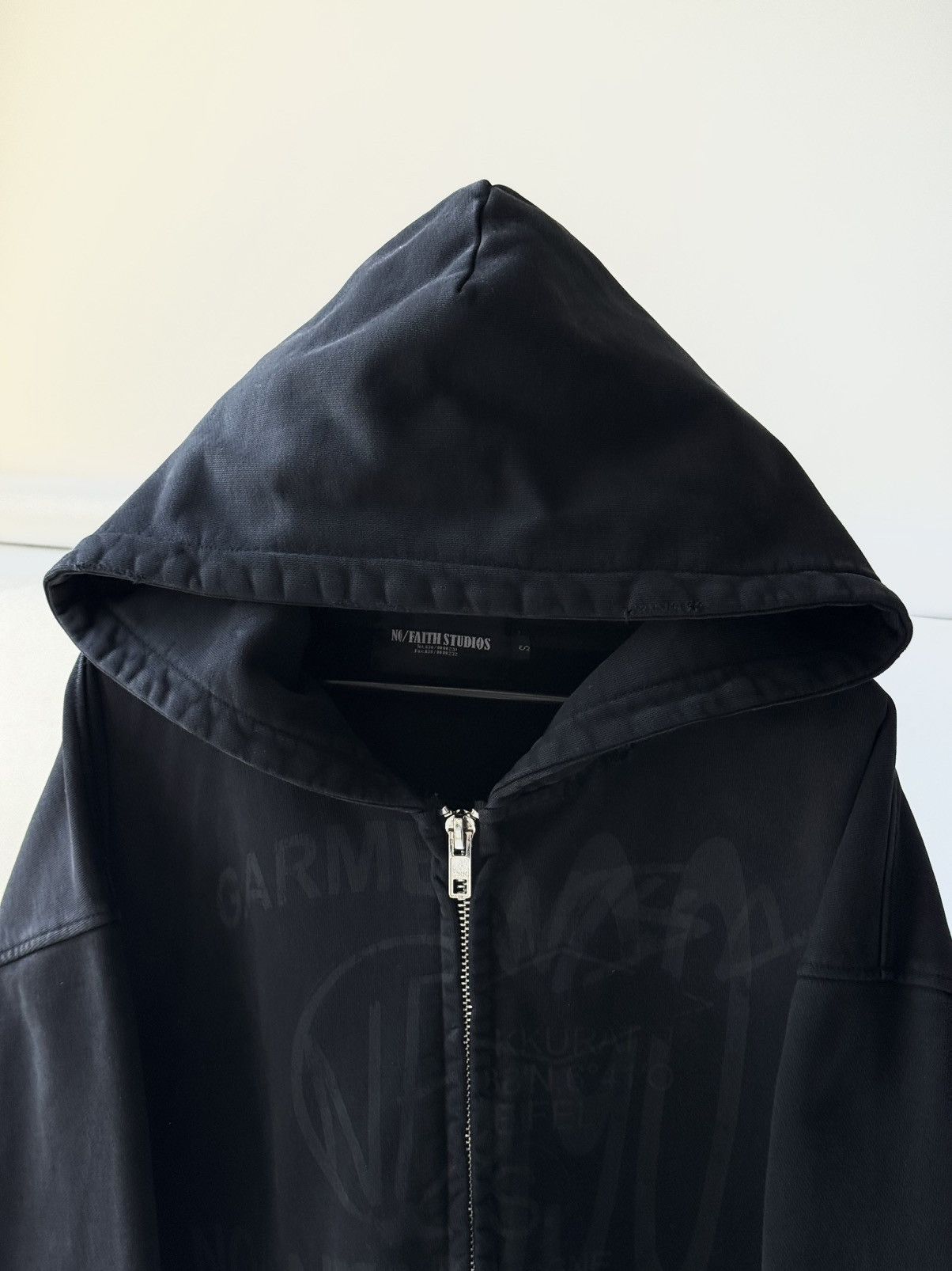 No Faith Studios NFS ZIP JACKET Washed Black Zip Up Hoodie no faith Studios Size US S / EU 44-46 / 1 - 11 Thumbnail