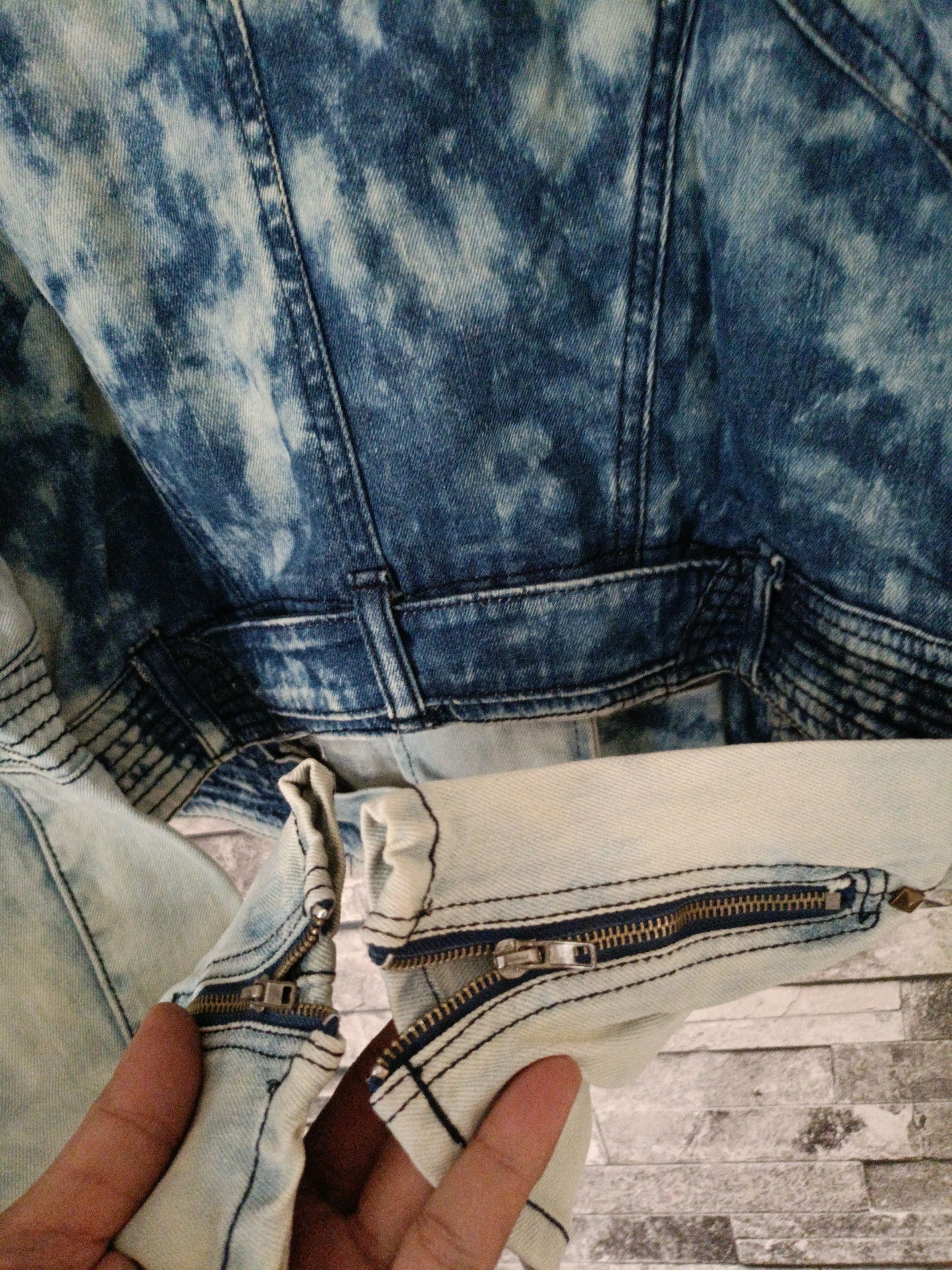 Japanese Brand Le shop crop top biker denim jacket Size L / US 10 / IT 46 - 6 Thumbnail