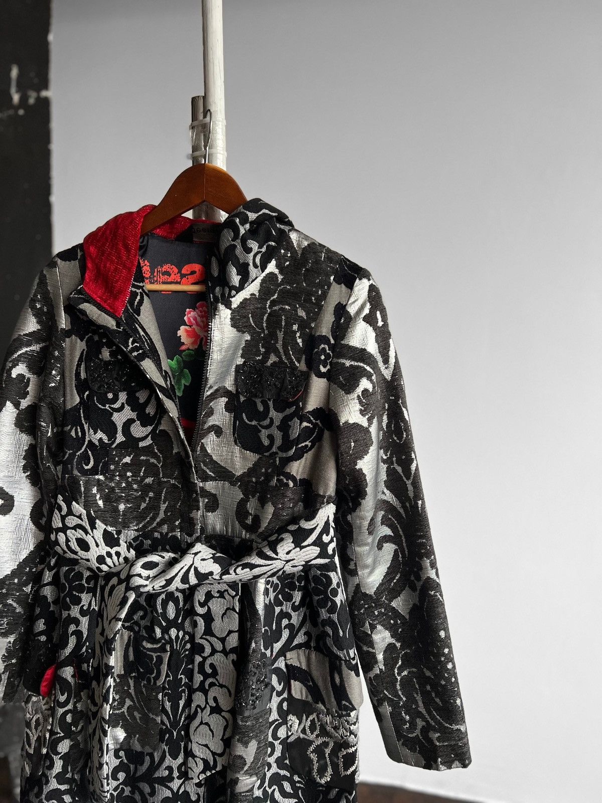 Designer × Desigual Desigual Womens Embroidered Print Full Zip Coat Jacket Size S / US 4 / IT 40 - 2 Thumbnail