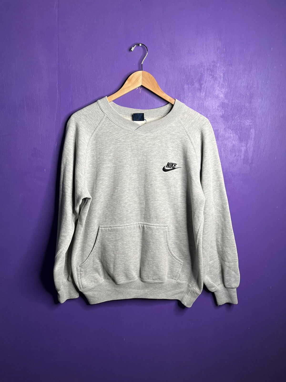 Nike × Vintage Vintage 80s Nike hood pocket swoosh logo sweatshirt Size US M / EU 48-50 / 2 - 1 Thumbnail
