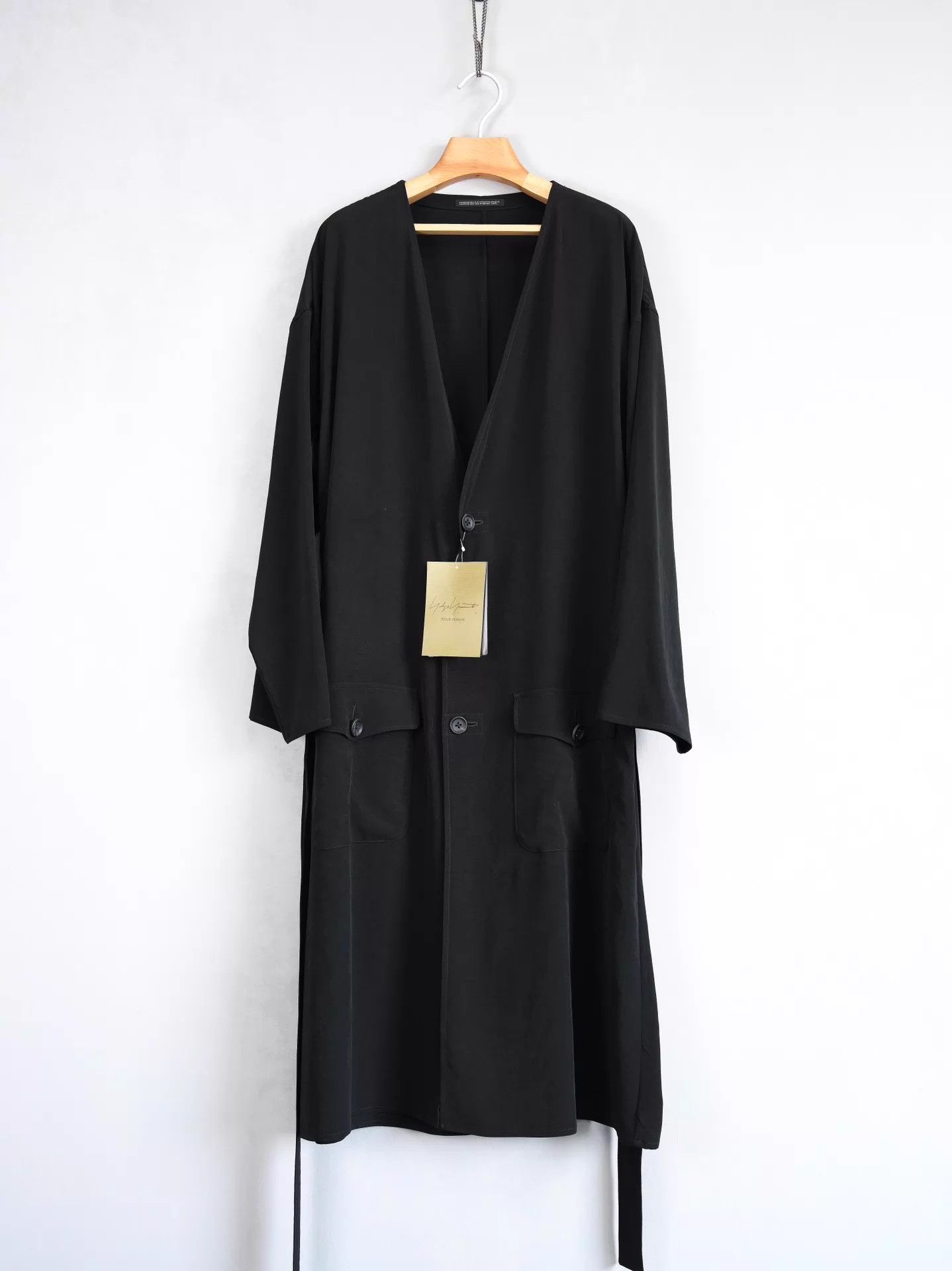 Yohji Yamamoto Yohji Yamamoto 26SS Collarless Tie Triacetate Coat Size US L / EU 52-54 / 3 - 1 Thumbnail