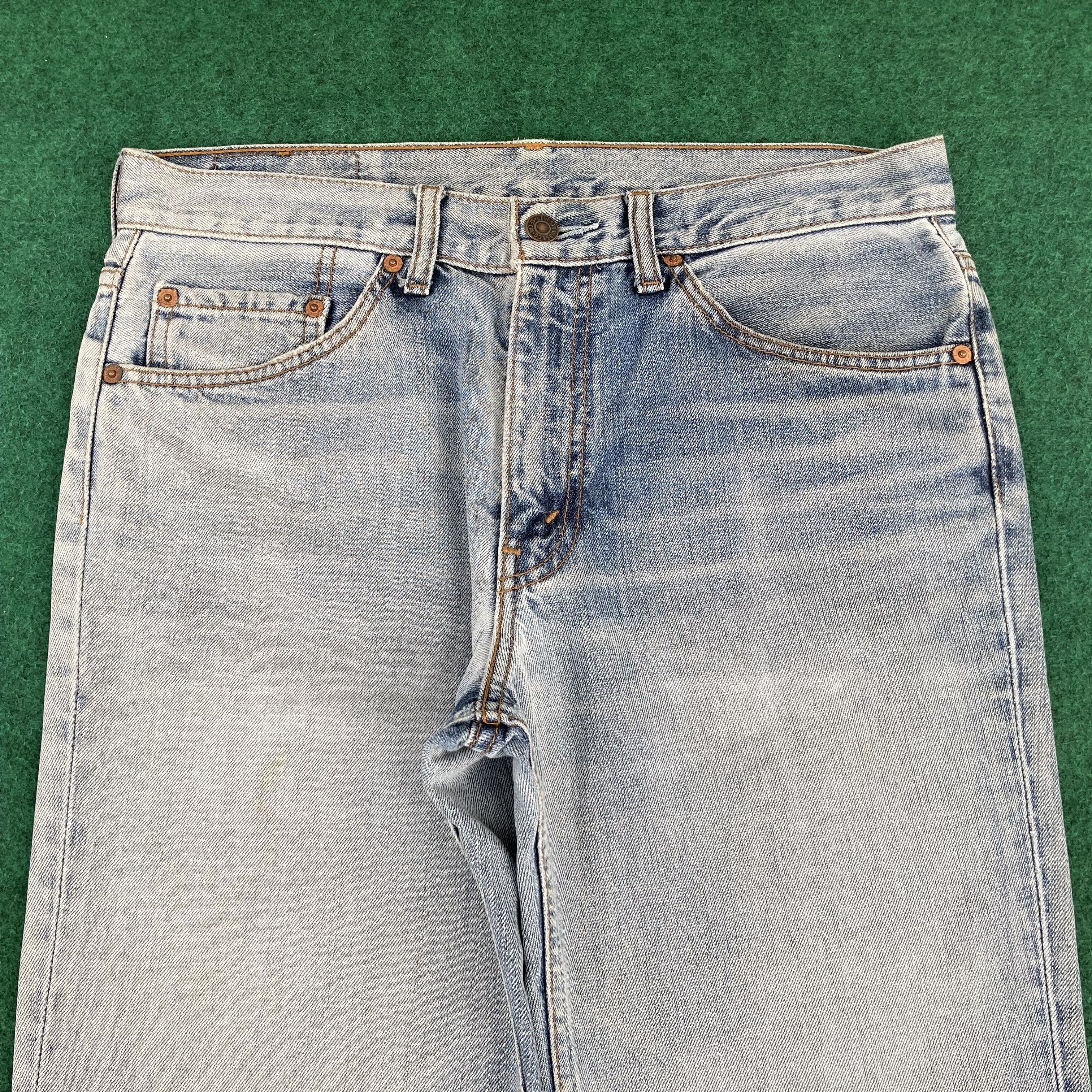 Levi's Vtg Levis 517 Ripped Faded Denim Bootcut Flared Sz 33 Jeans Size US 33 - 3 Thumbnail