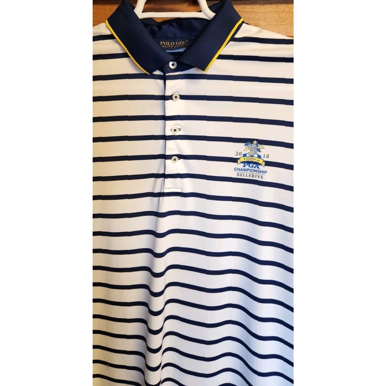 Polo Ralph Lauren Ralph Lauren Polo Golf Shirt Mens XL 2018 100th PGA Championship Striped Multicolor Polo RL Shirt Mens XL Striped Golf Polo Size US XL / EU 56 / 4 - 6 Thumbnail