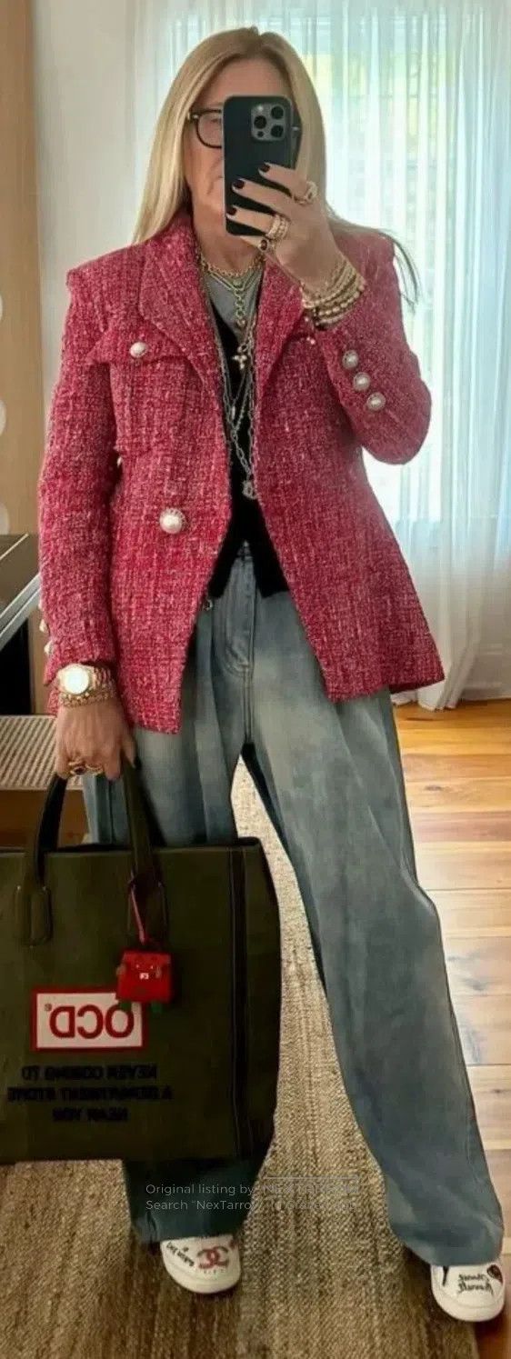 Chanel Chanel 19p red twill tweed jacket Size XXS / US 00 / IT 34 - 9 Thumbnail